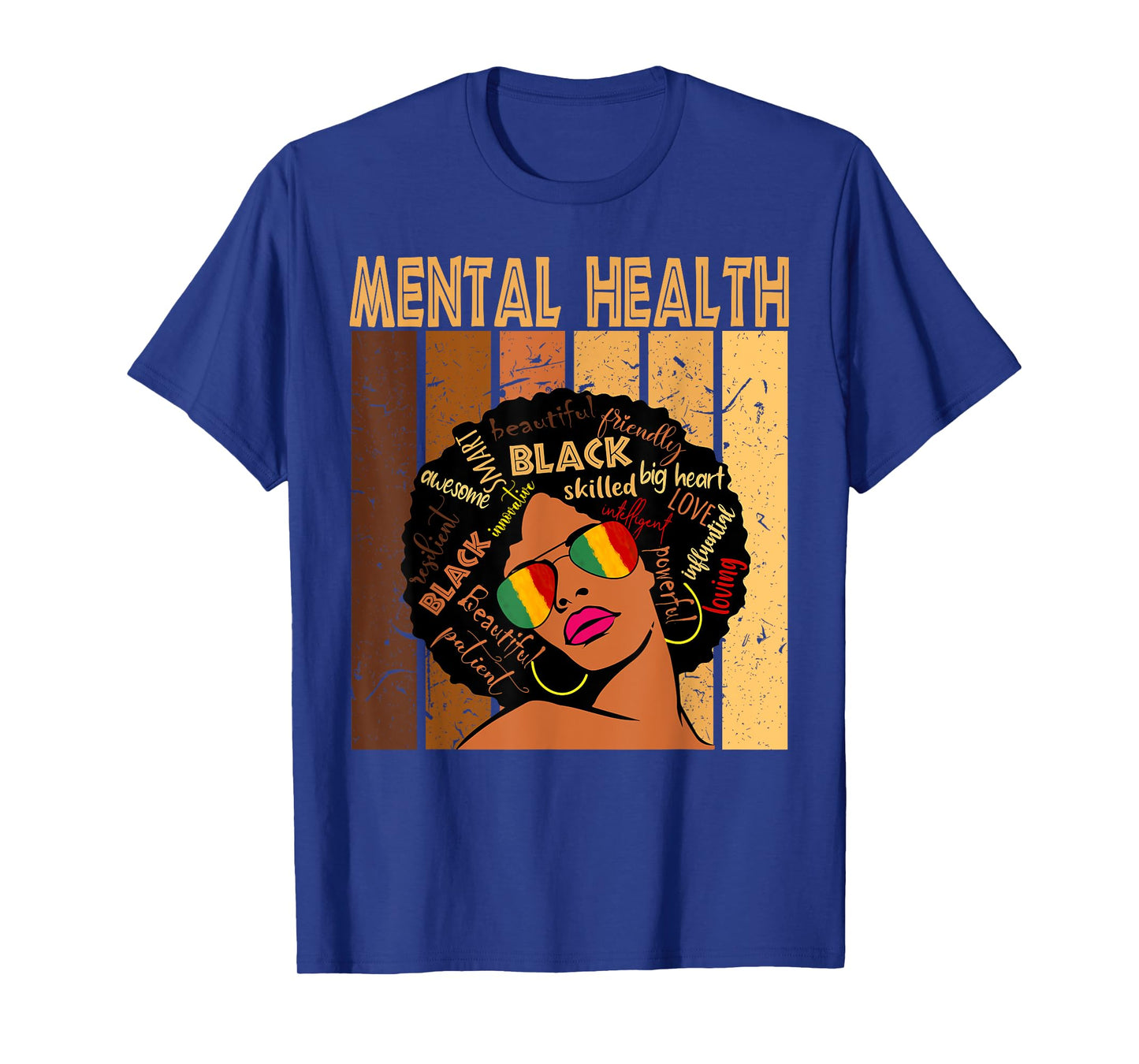 Mental Health Afro African American Black History Month T-Shirt