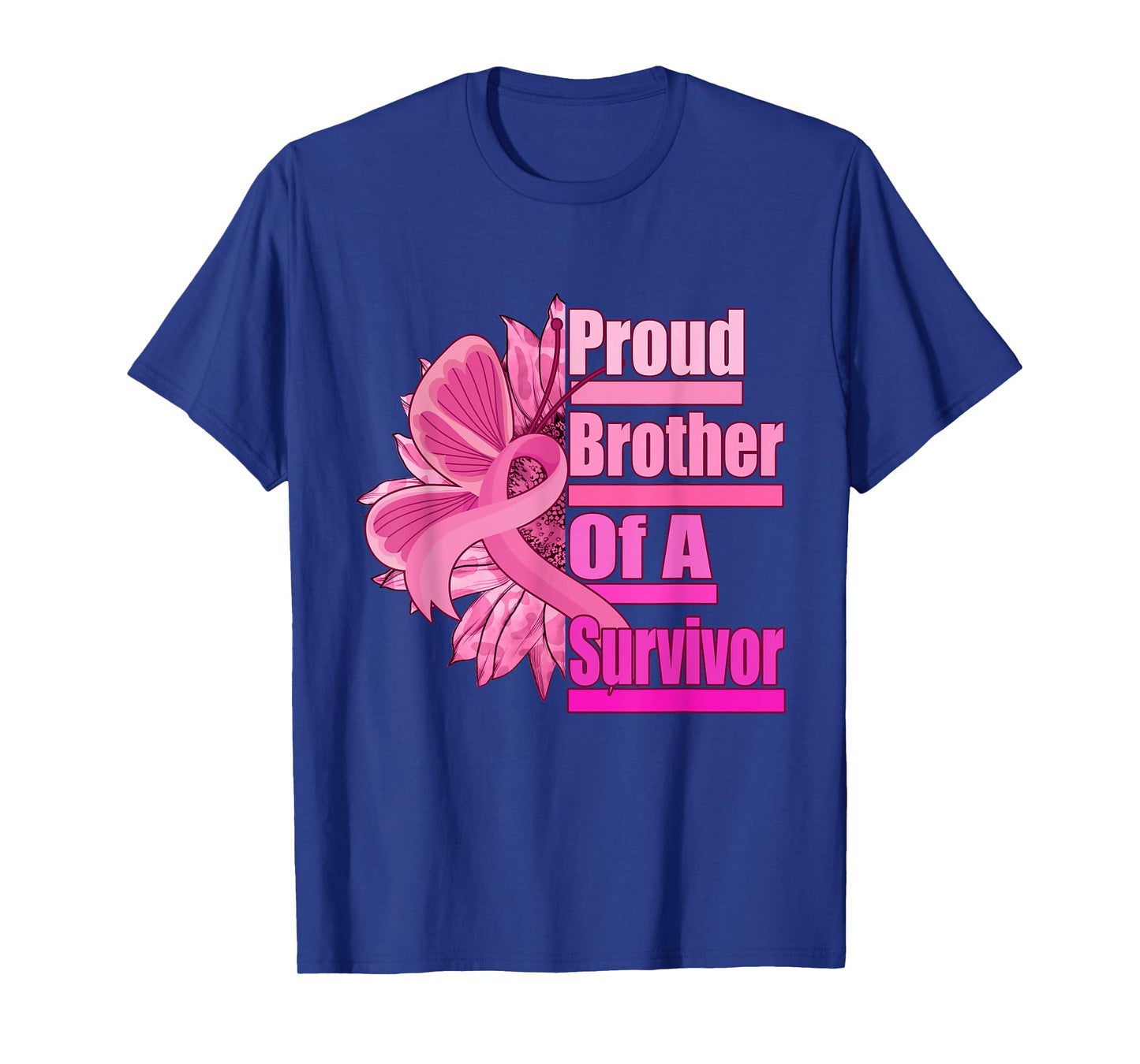 Proud brother Of A Survivor - Breast Cancer Pink Ribbon T-Shirt