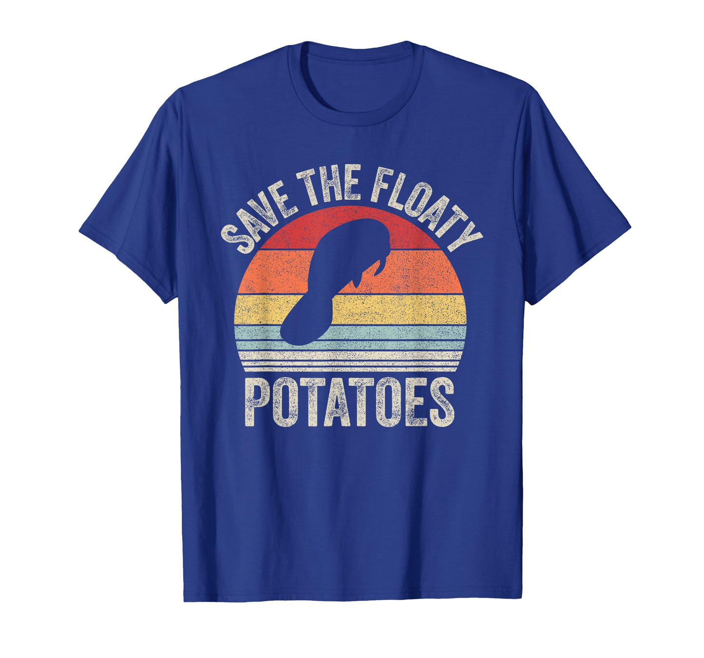 Vintage Retro Save The Floaty Potatoes Manatees T-Shirt