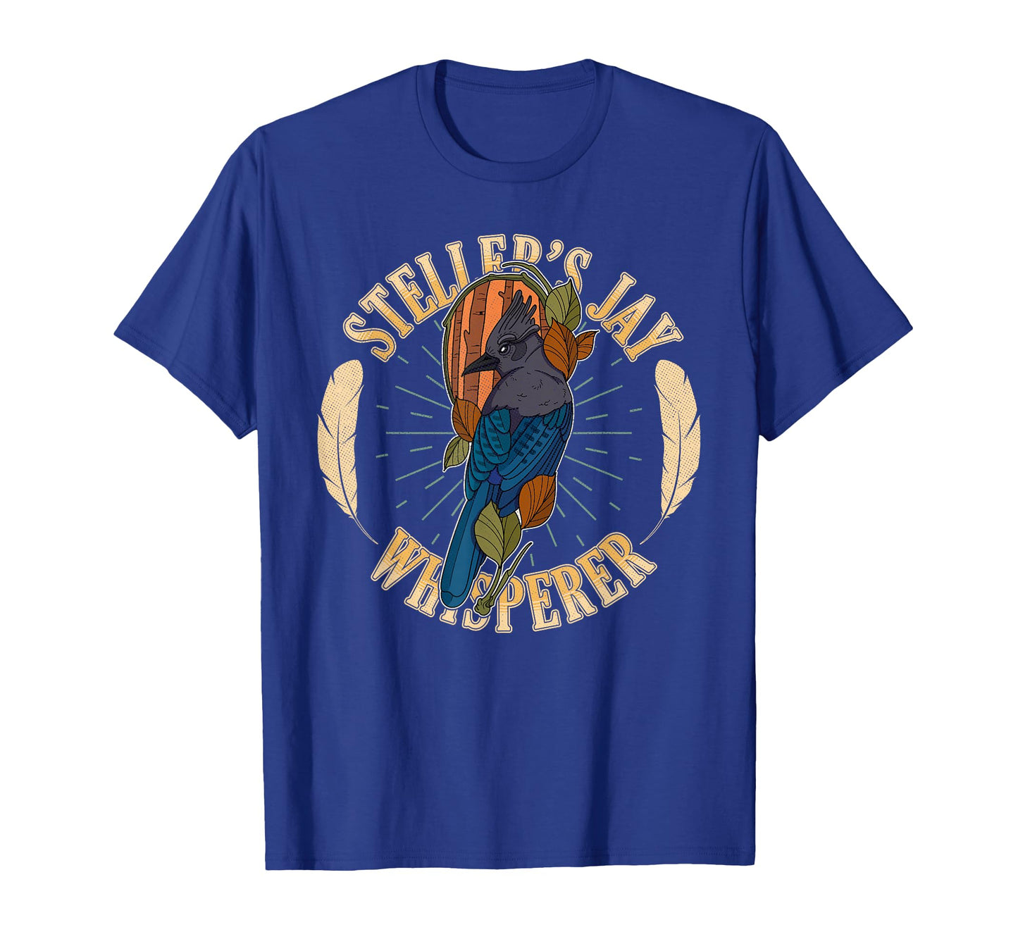 Steller’s jay wing birding birdwatching outdoor garden T-Shirt