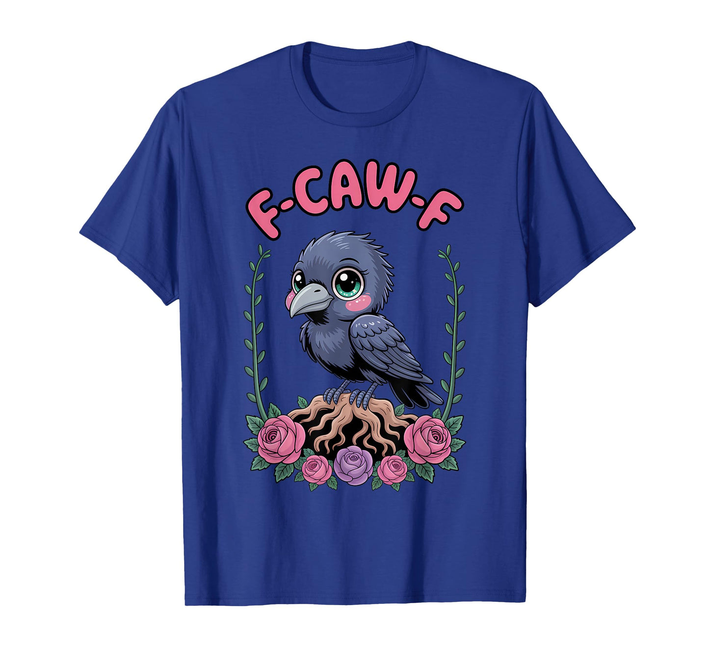 Funny F-Caw-F Kawaii Crow Sound Meme Humor T-Shirt