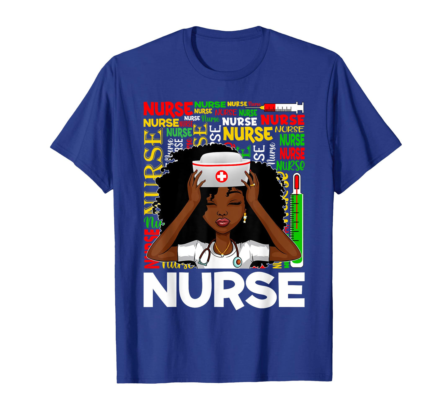 Black Nurse Afro Woman Melanin Girl Black History Juneteenth T-Shirt