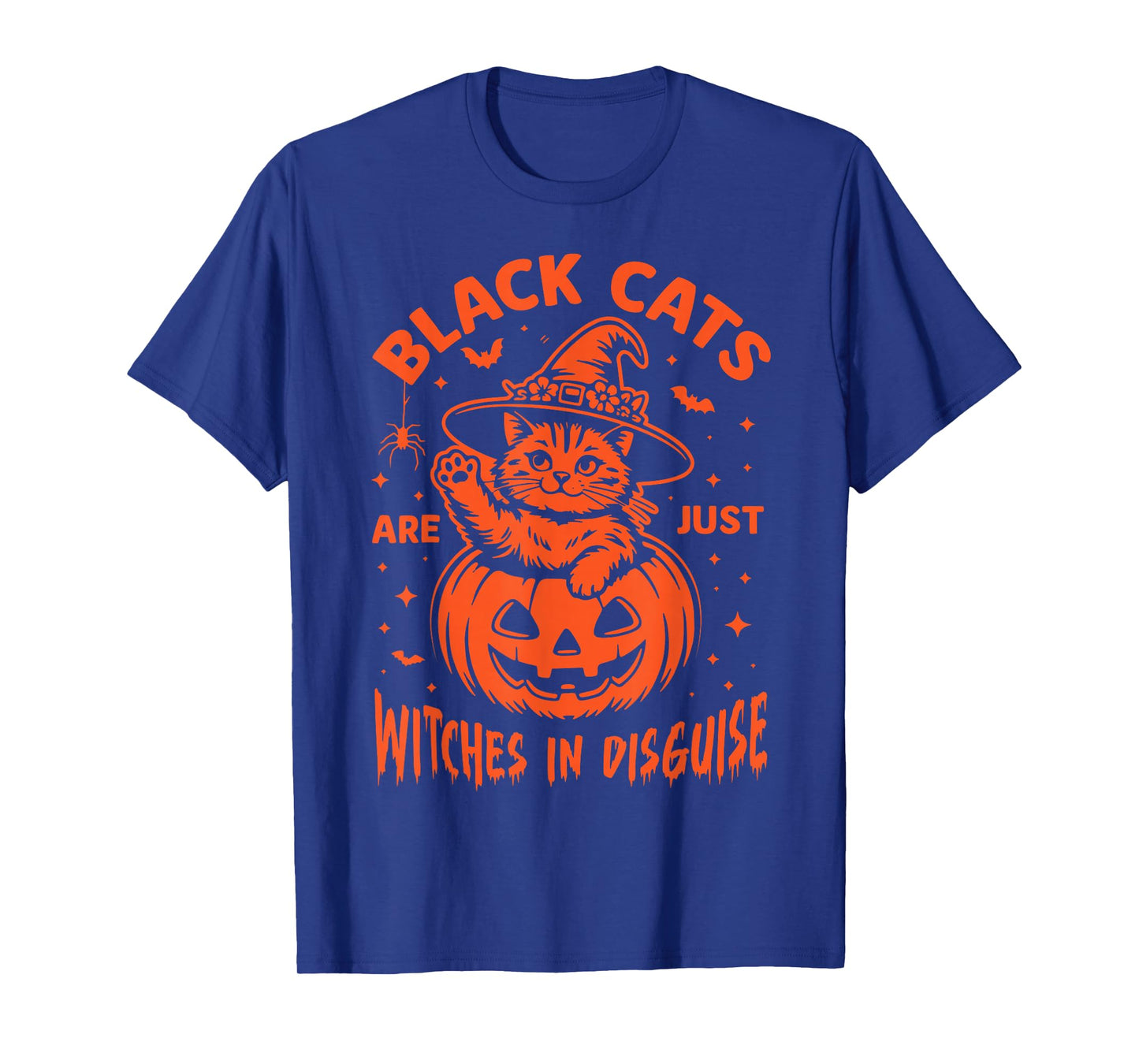 Halloween Pumpkin Black Cat Print with Hat Witch, Pet Owner T-Shirt