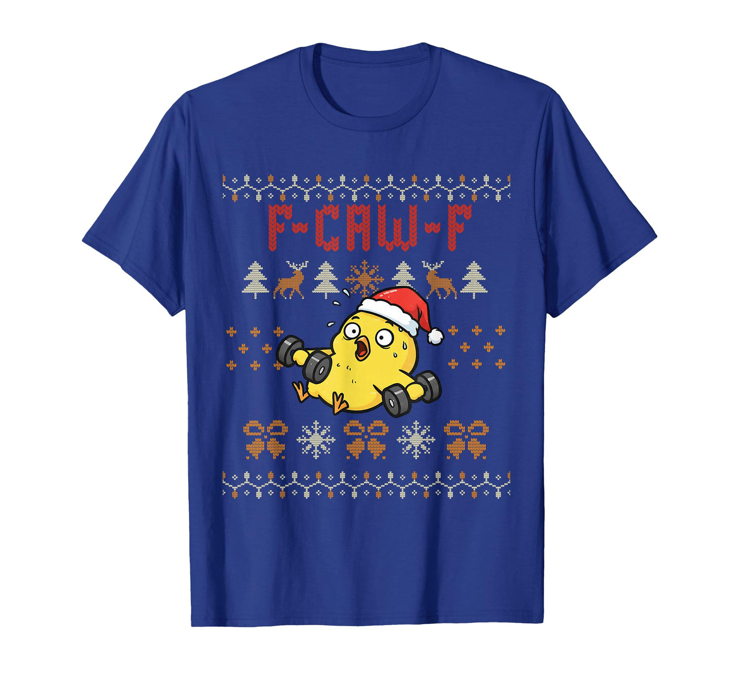 F-Caw-F Chicken Christmas Exercise Fitness Chicken Gym T-Shirt