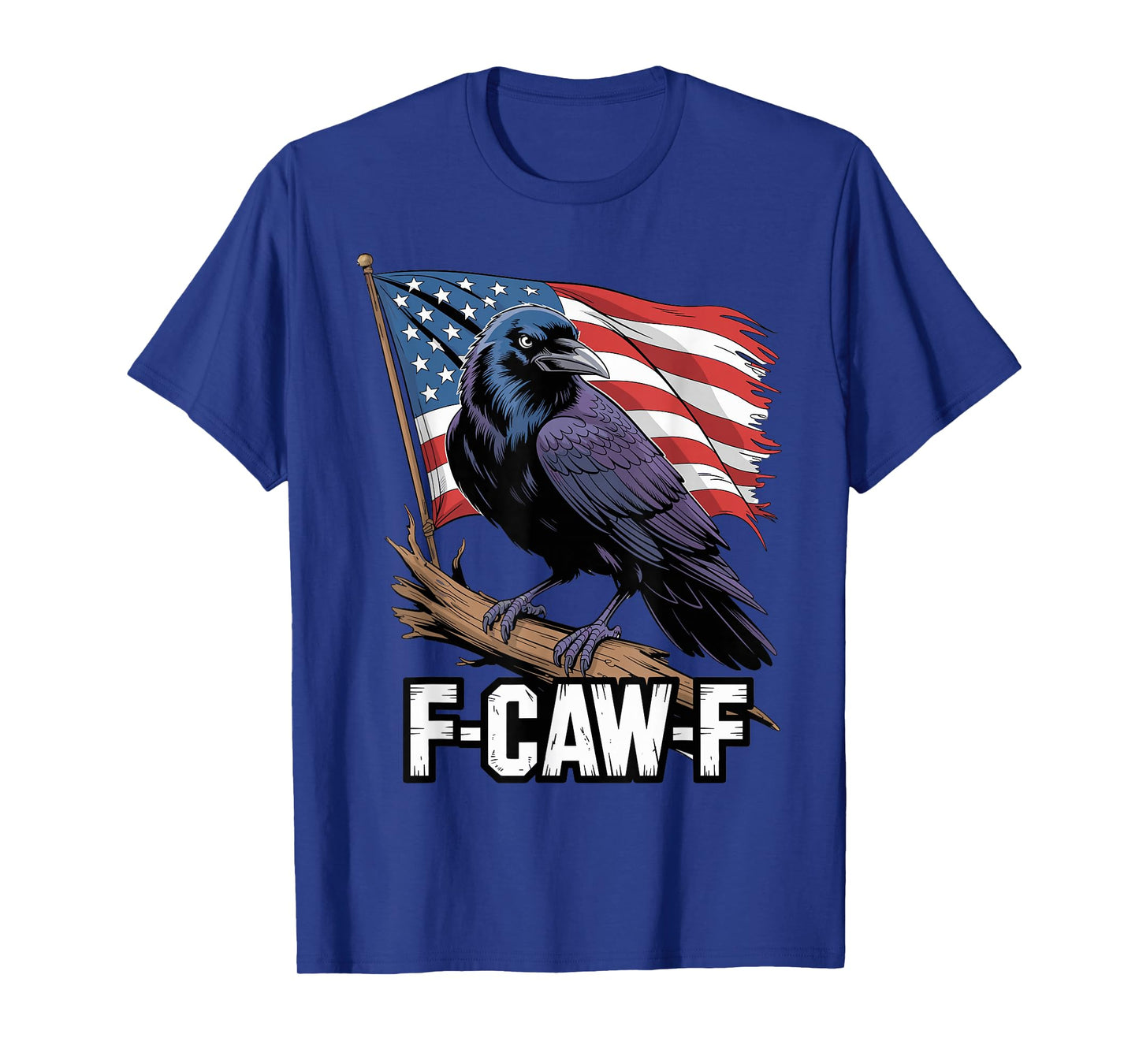 Freedom Flight F-Caw-F Raven Halloween Crow Bird USA Flag T-Shirt