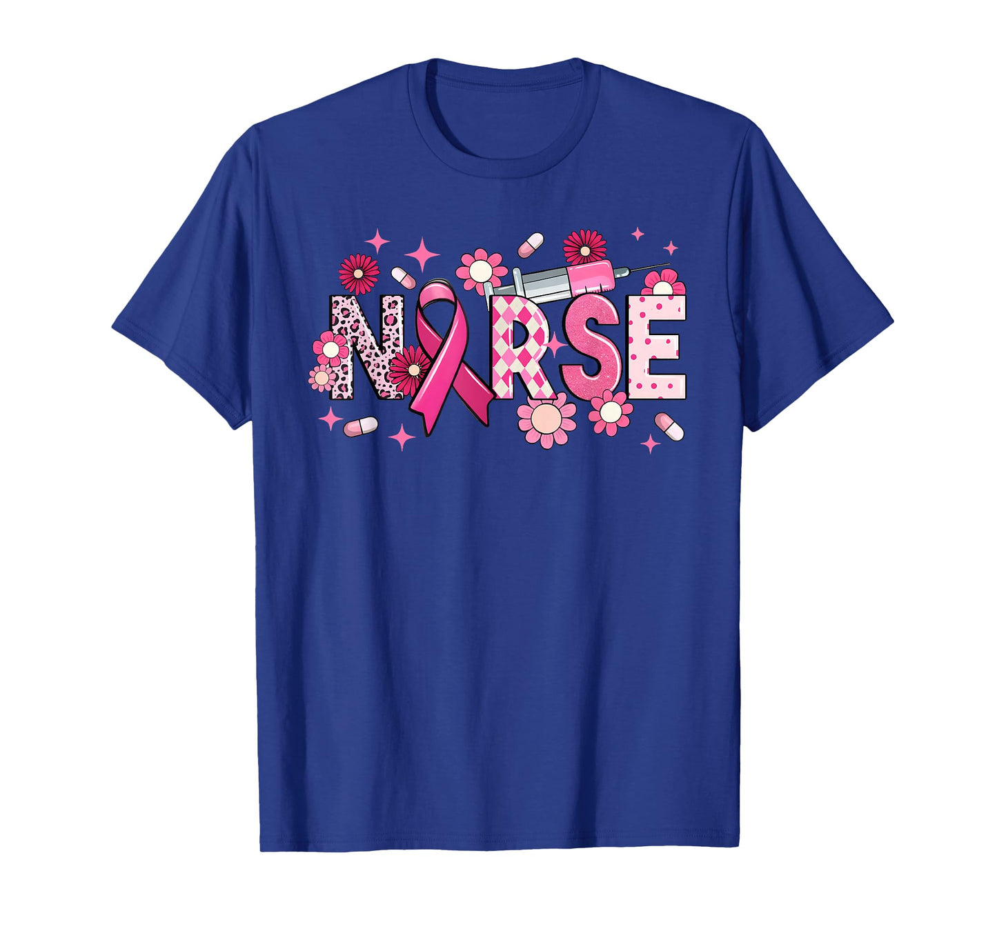 Nurse Breast Cancer Warrior Support Squad Pink Ribbon T-Shirt