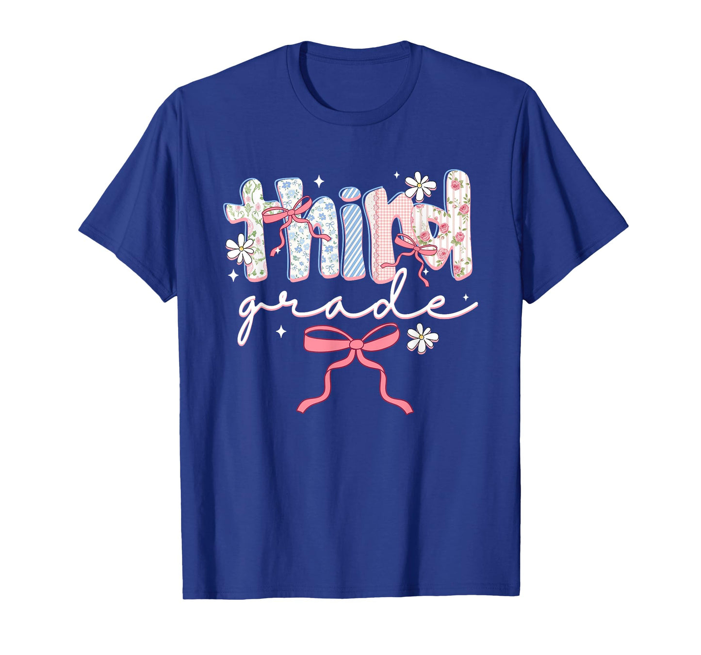Women Third Grade Teacher Coquette Bow Elementary School T-Shirt