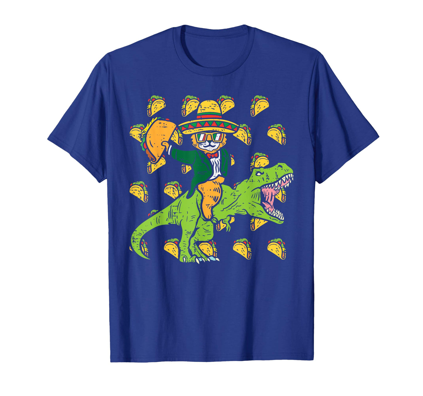 Mexican Cat Trex Tacos Funny Cinco De Mayo Fiesta Dinosaur T-Shirt for Men Women Girls Kids