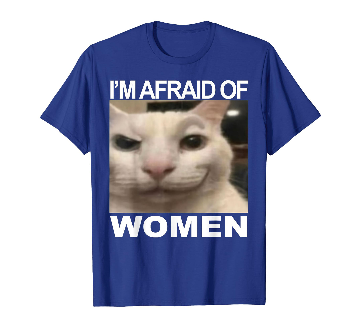 I’m Afraid Of Women Funny Meme Cat Lover Sarcastic Humorous T-Shirt