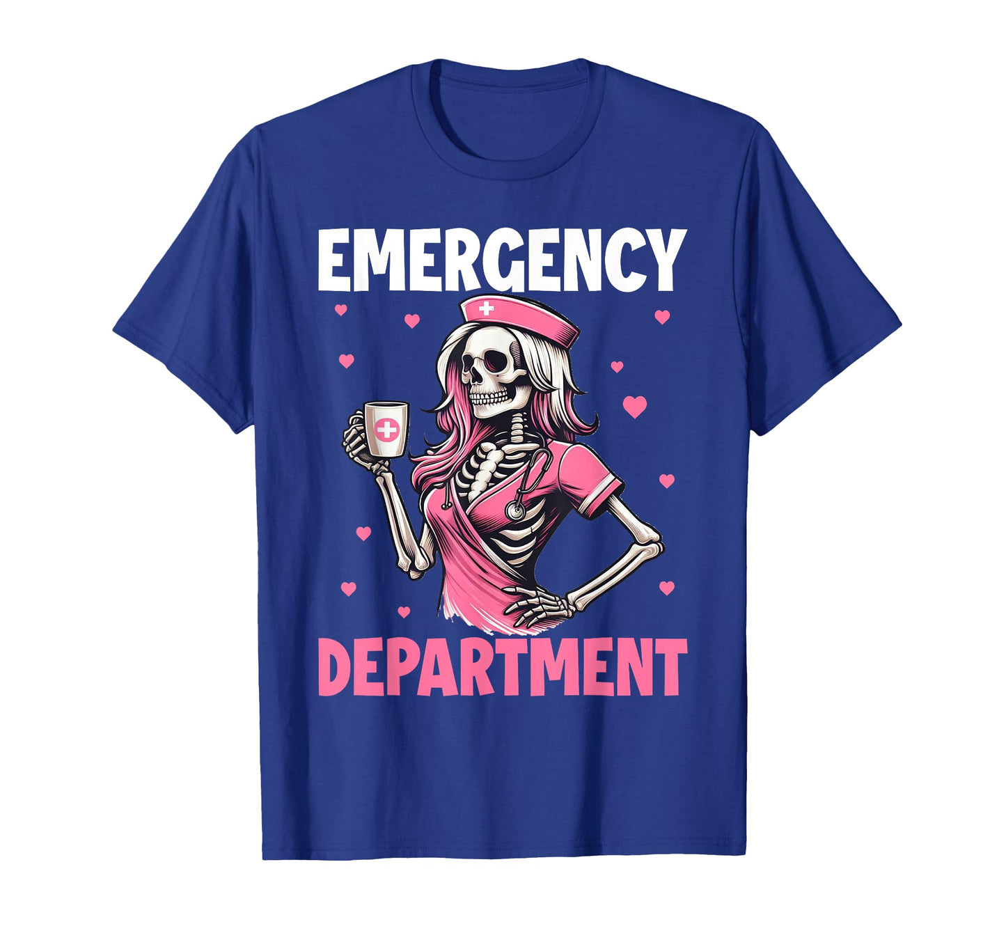 Valentine Er Nurse Emergency Department Room Skeleton Nurse T-Shirt