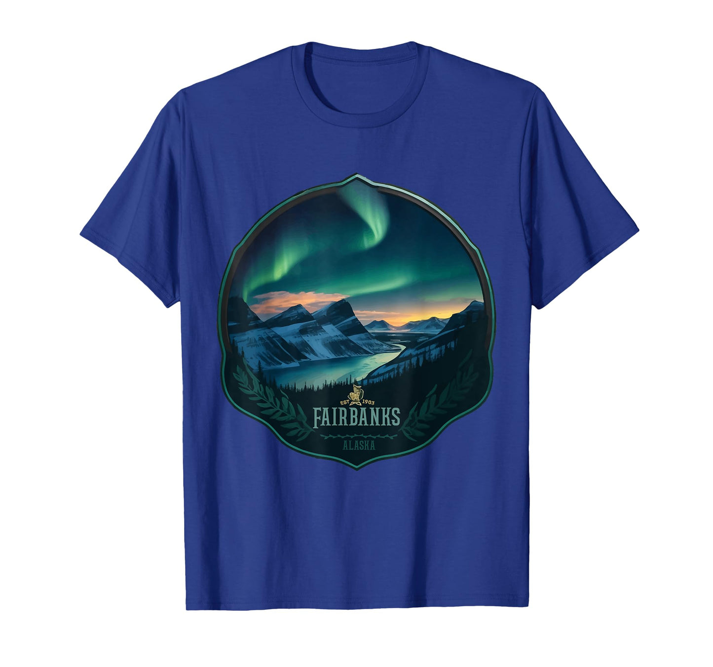 Fairbanks Retro US Northern lights Alaska Vintage parks T-Shirt
