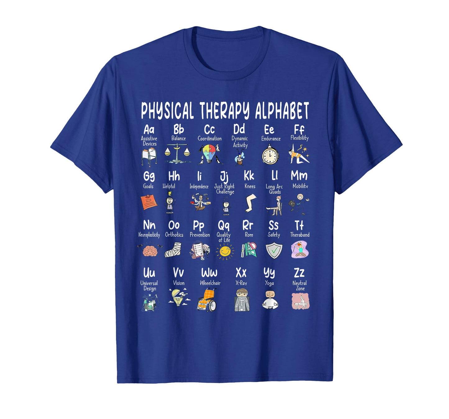 Physical Therapy Alphabet, ABC of Physical Therapy, PT PTA T-Shirt