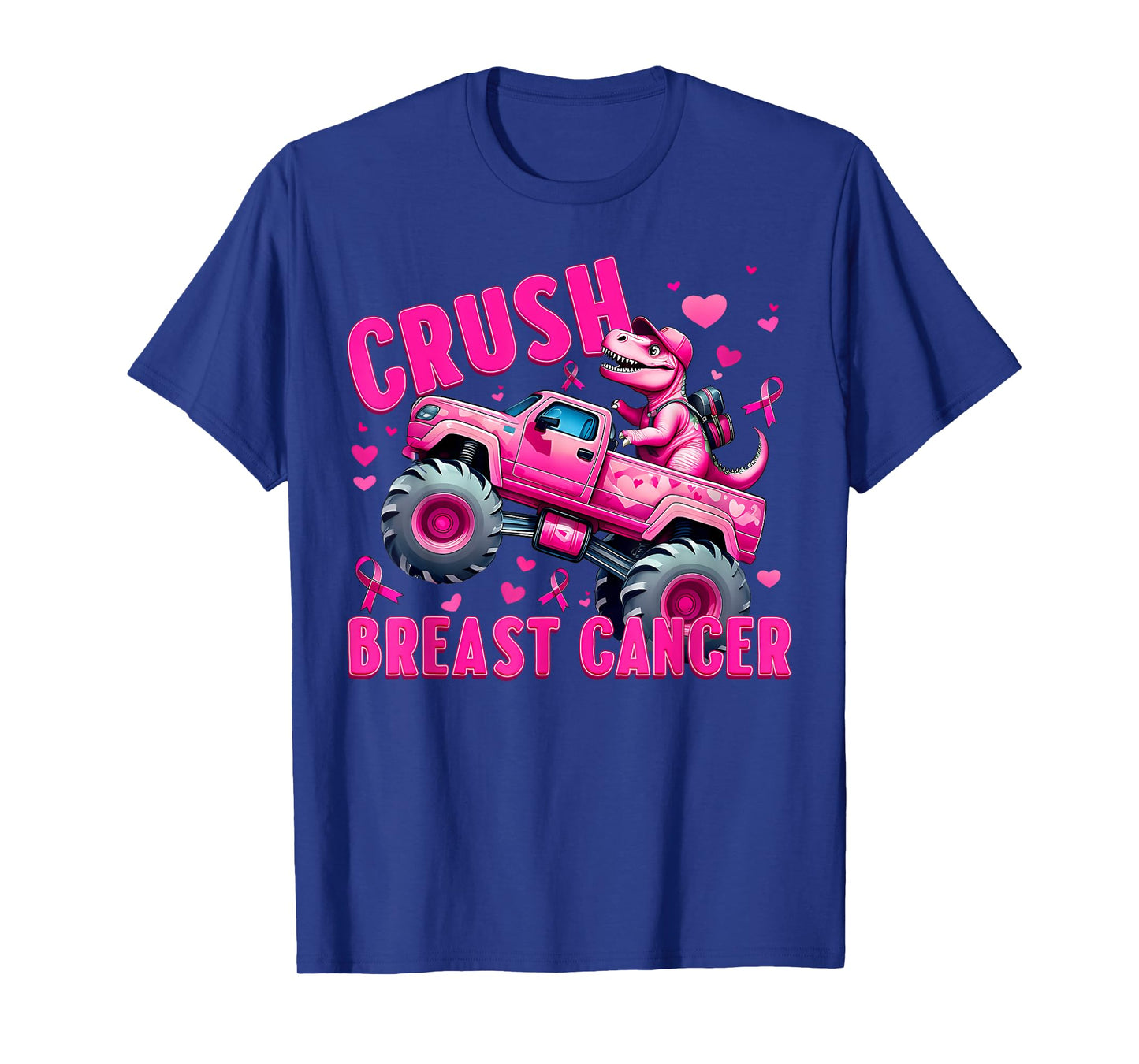 Crush Breast Cancer Awareness Monster Truck Boy Kids Teens T-Shirt