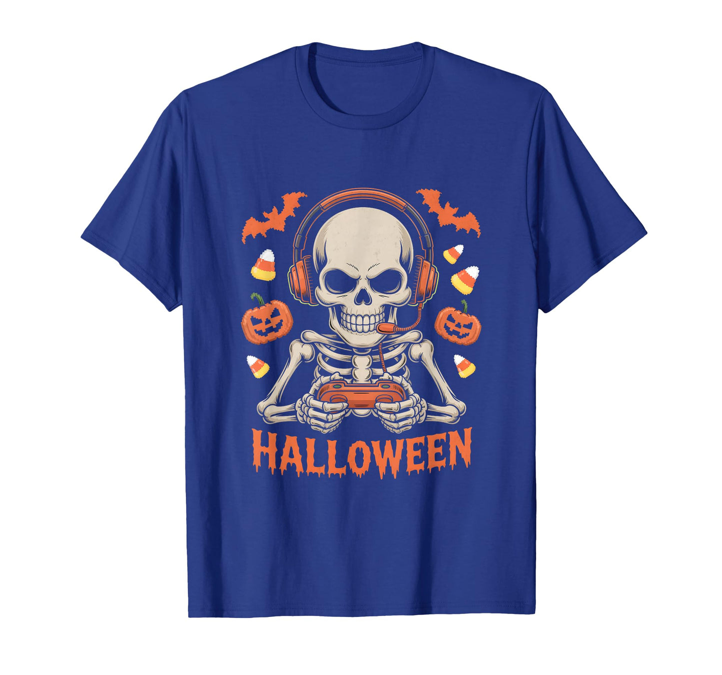 Halloween Skeleton Gamer Gaming T-Shirt