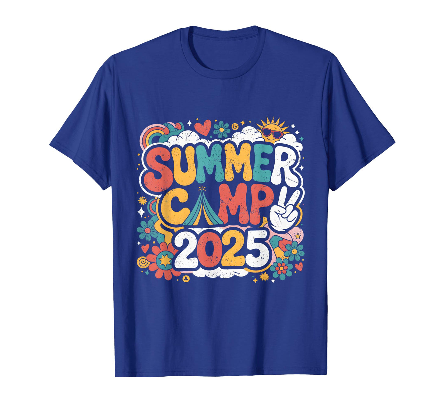 Summer Camp 2025 Groovy Summer Break Teachers Students T-Shirt
