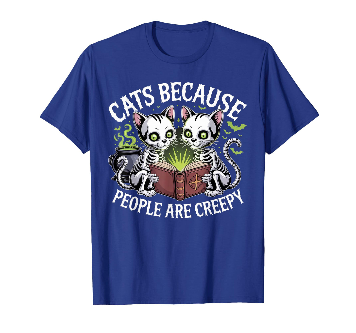 Cats Because People are Creepy Ghost Halloween Cat Mom Kids T-Shirt