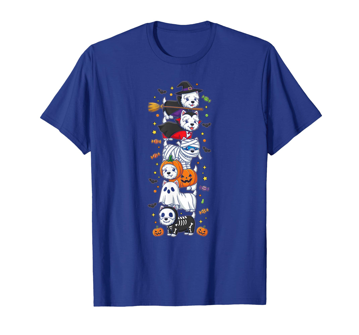West Highland White Terrier Witch Vampire Ghost Halloween T-Shirt