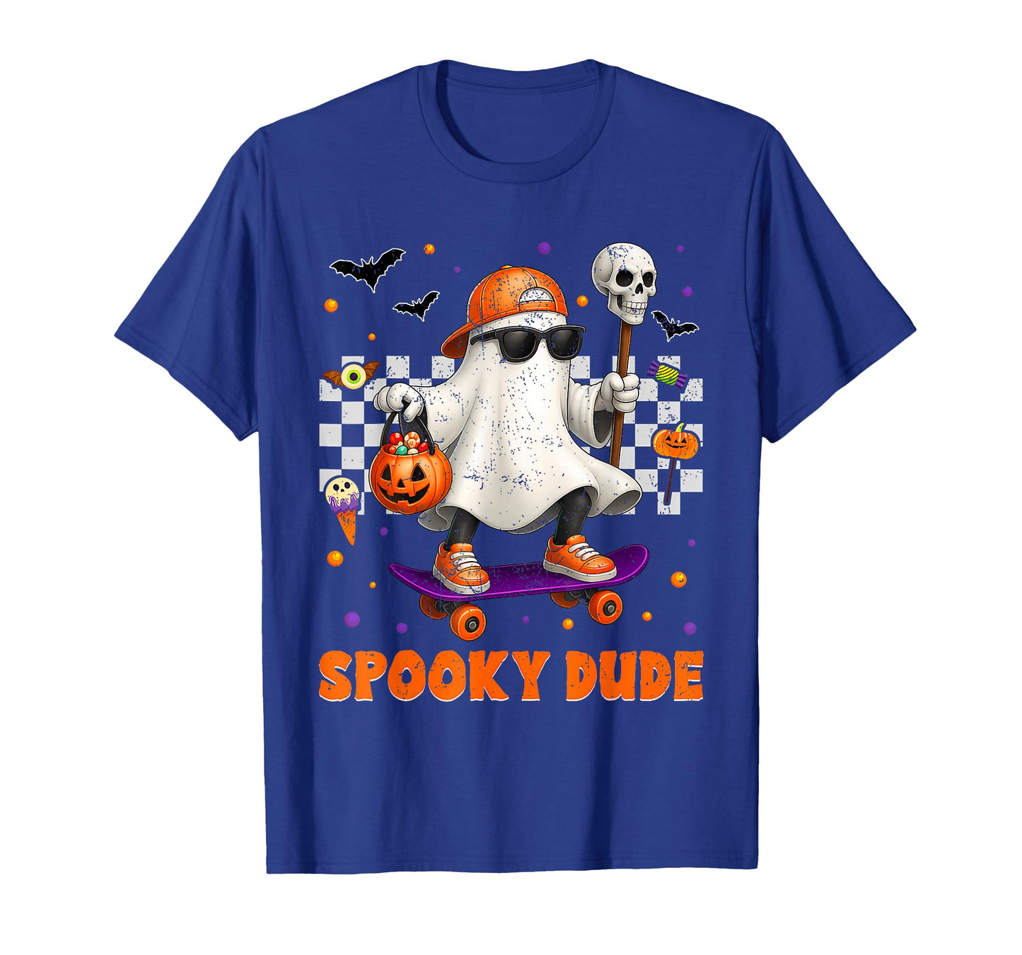 Groovy Boo Skateboard Spooky Dude Halloween Boys Toddlers T-Shirt