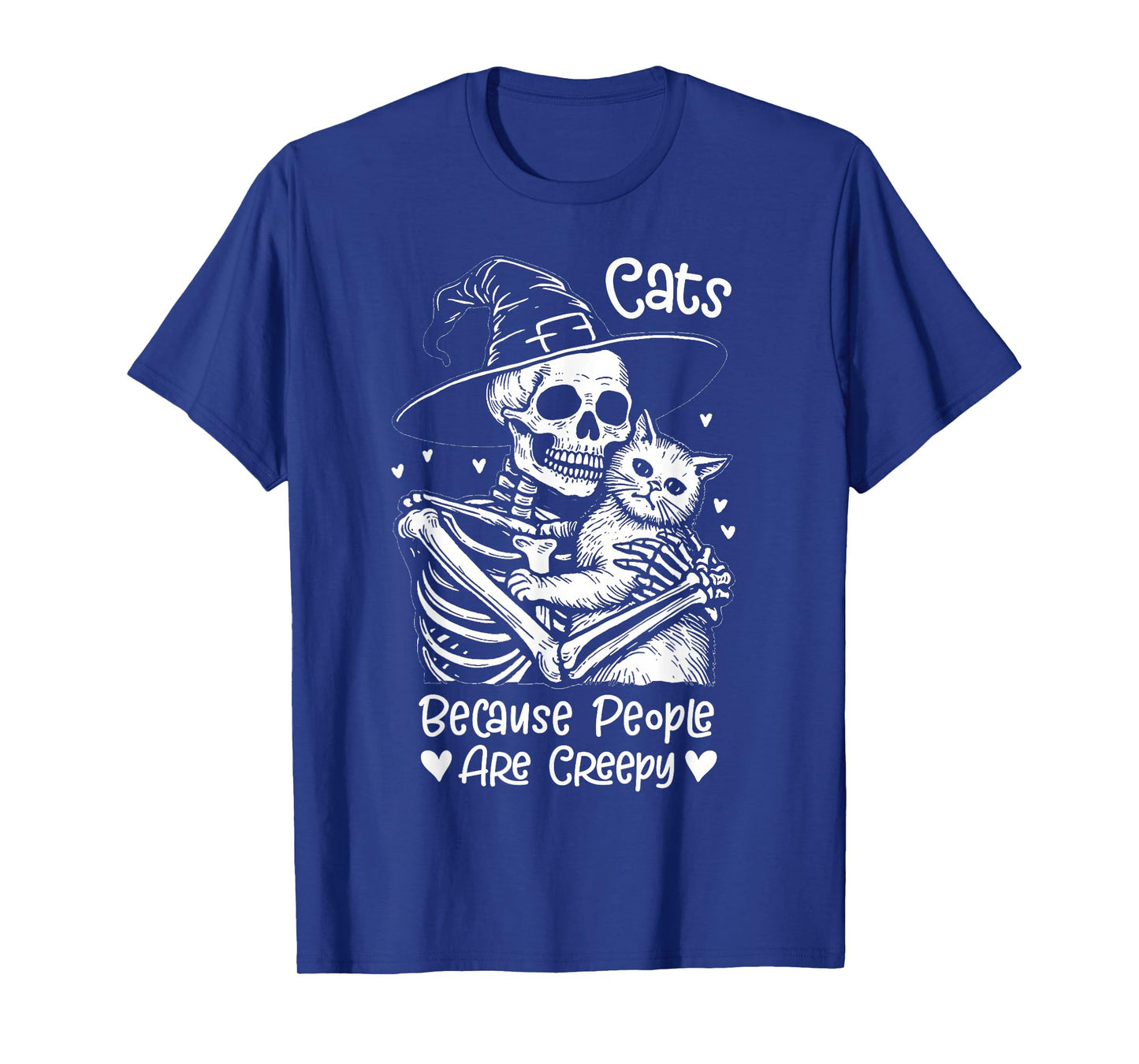 Cats Because People are Creepy Cute Cat Halloween Skeleton T-Shirt