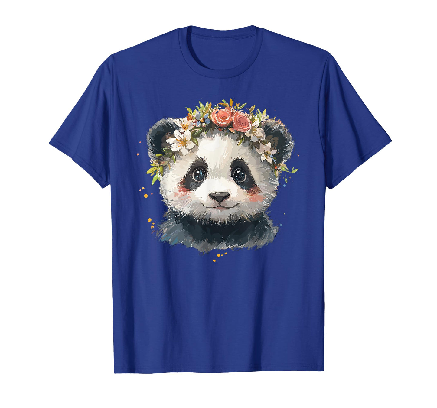 Adorable Panda With Flower Crown Illustration T-Shirt