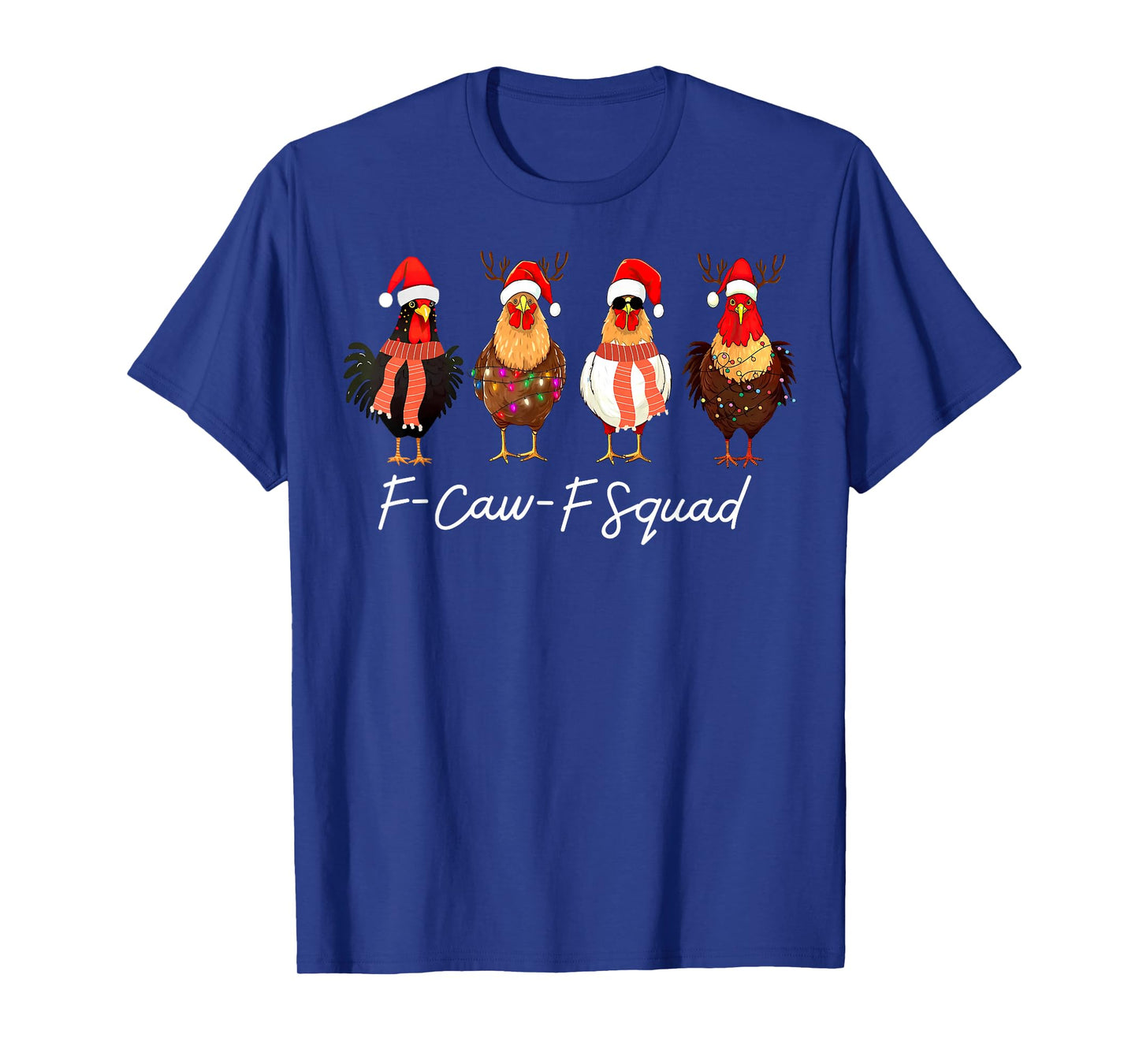 F-Caw-F Squad Chicken Santa Hat Christmas Pajamas Holiday T-Shirt