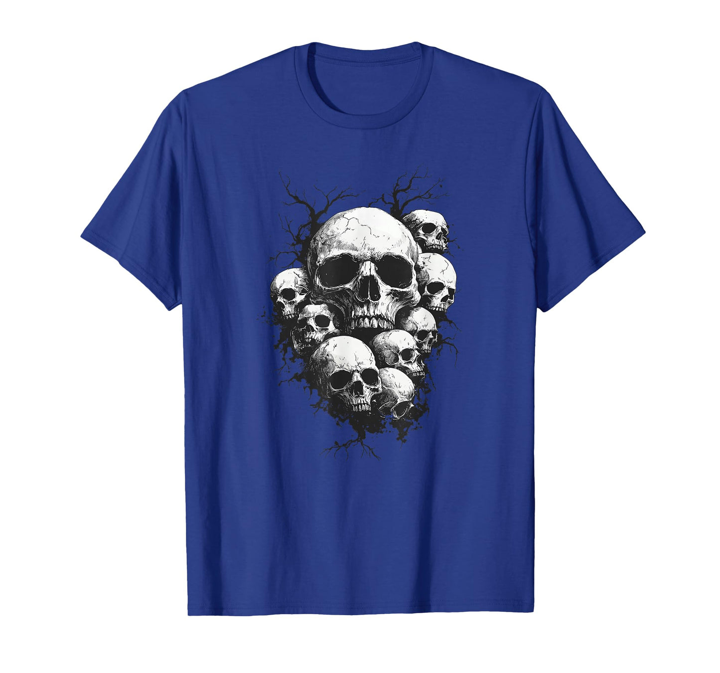 Modern Exploded Skull, Hard Rock, Black and White Skull T-Shirt