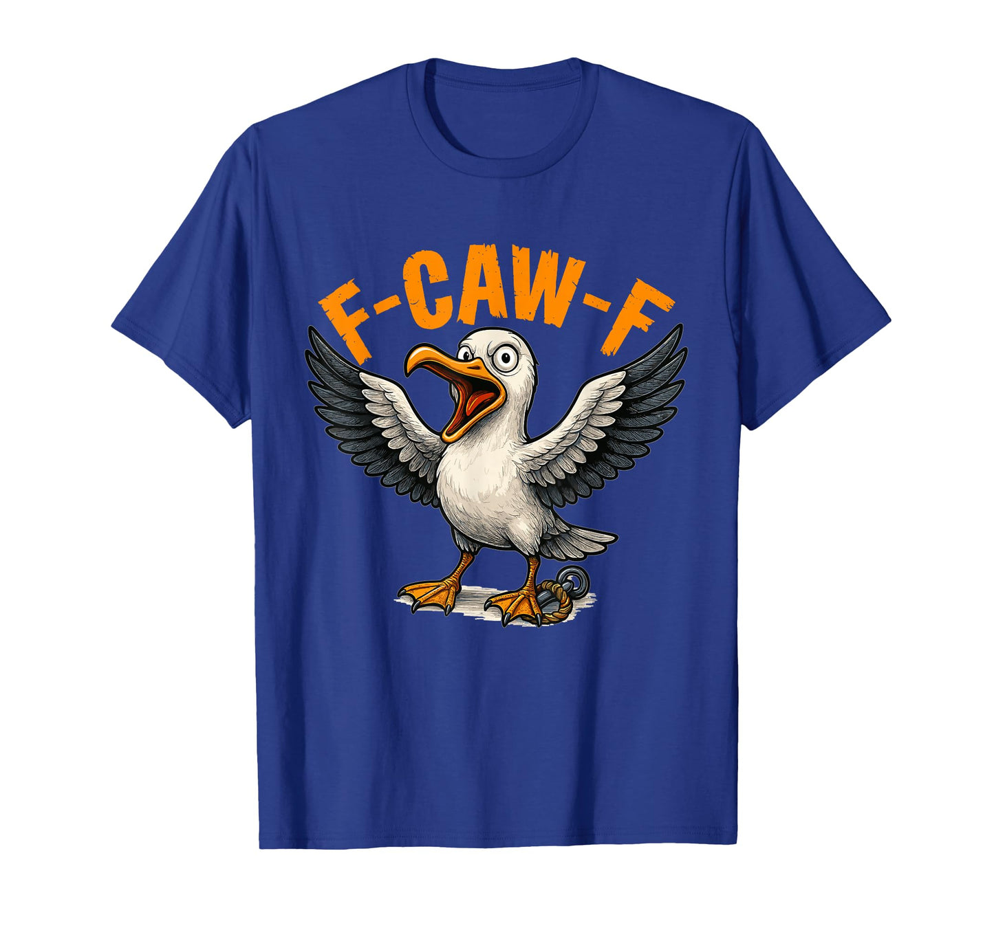 F-CAW-F Seagull – Funny Beach Bird Cartoon, Salty Squawk T-Shirt