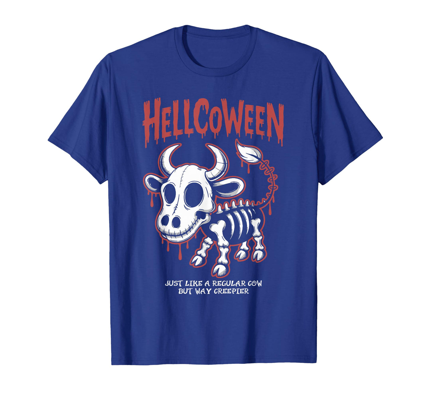 Spooky Cow Skeleton Hellcoween Halloween T-Shirt