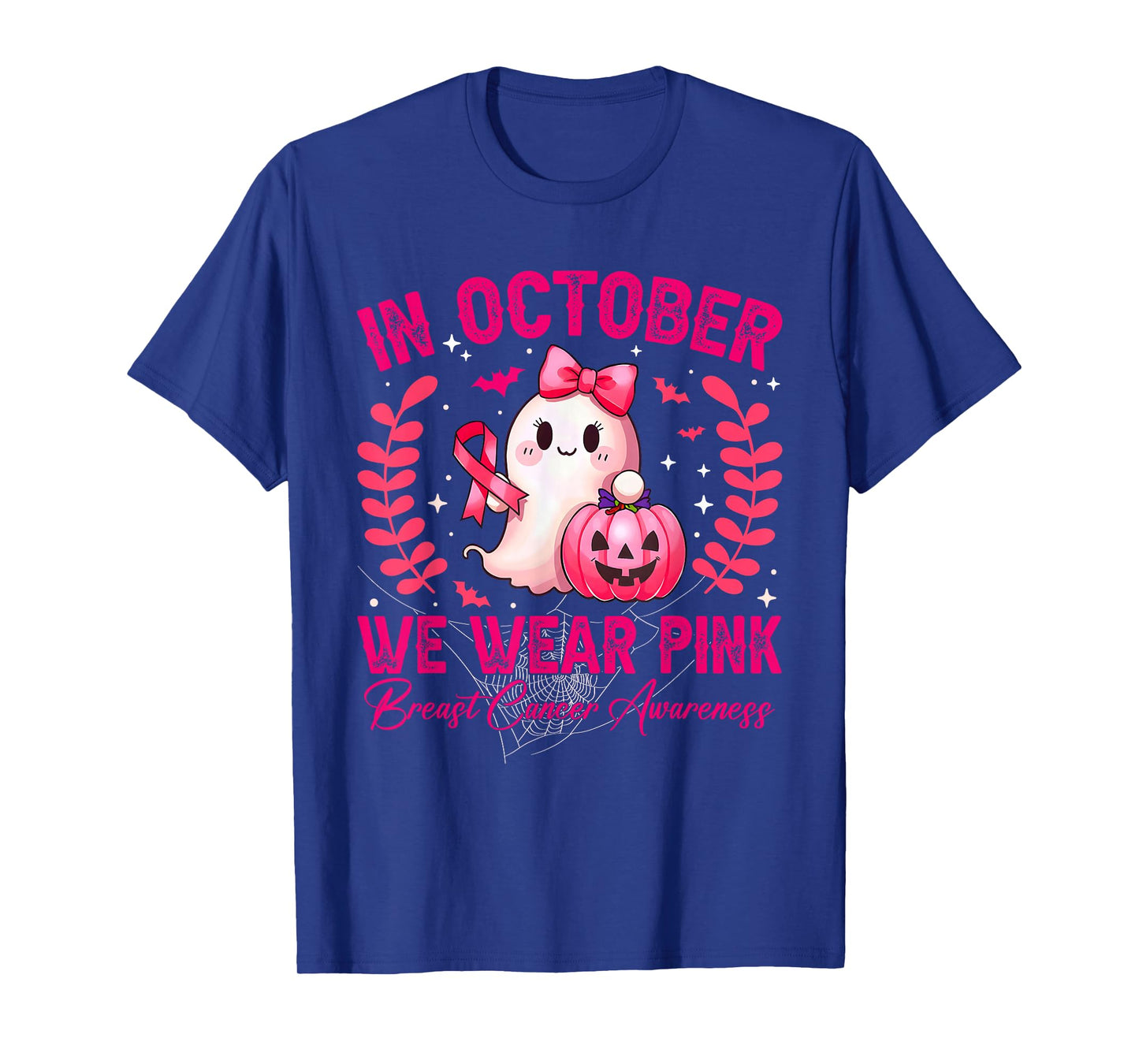 Breast Cancer Halloween Women in October We Wear Pink T-Shirt