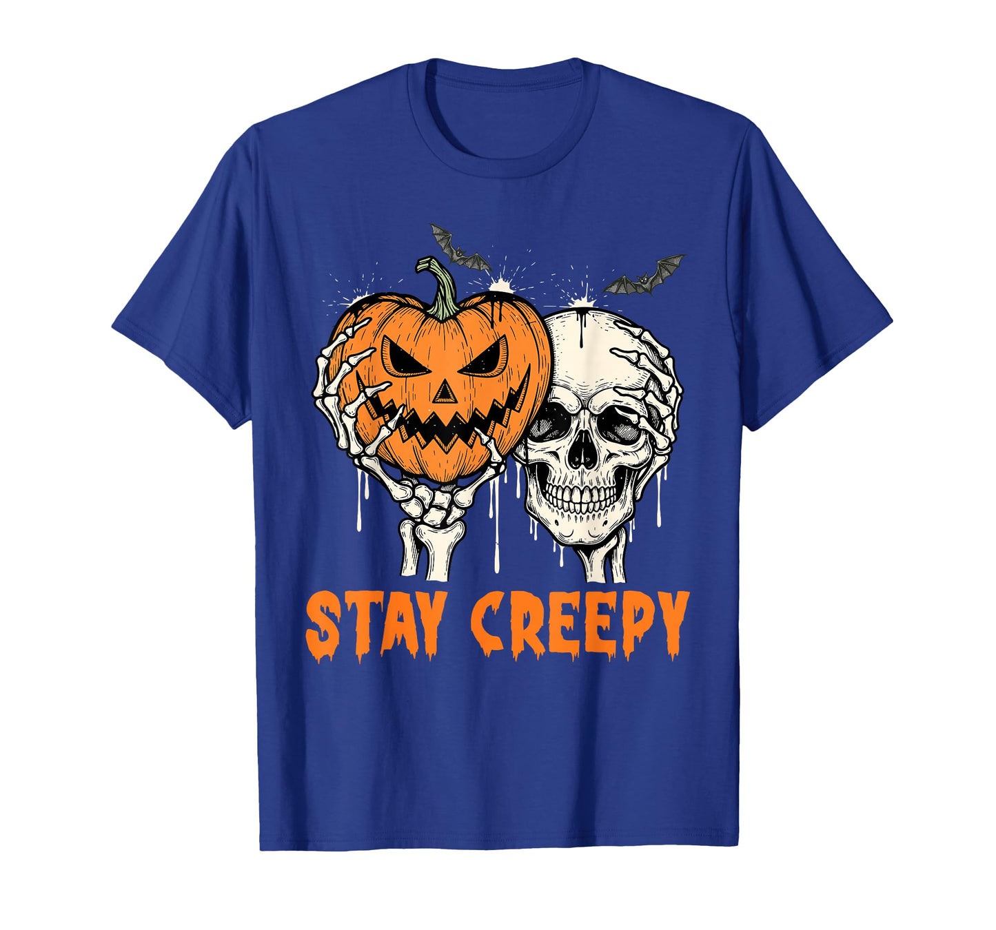 Stay Creepy Dripping Heart Halloween Skeleton Hand Spooky T-Shirt