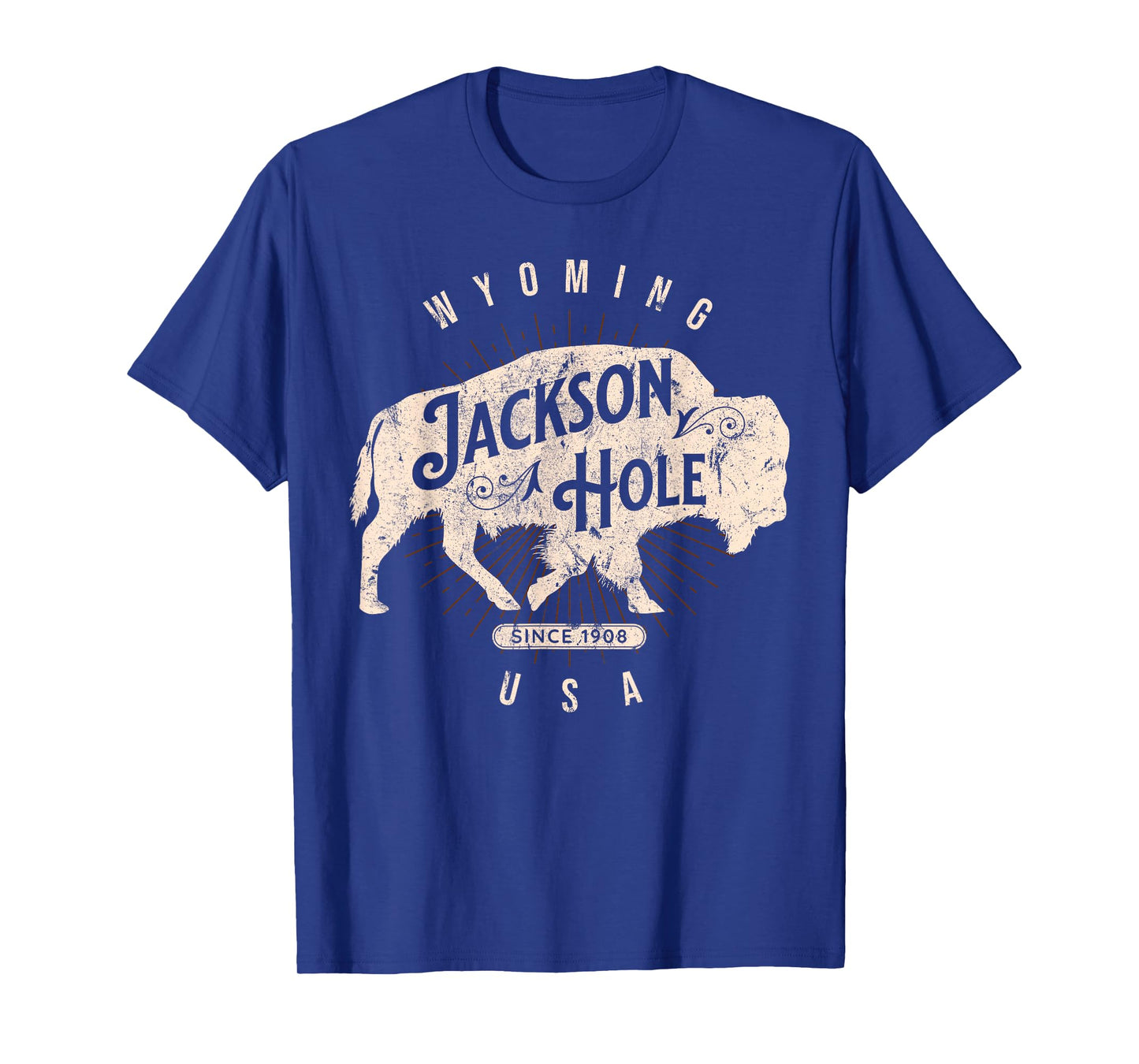 Jackson Hole Wyoming Buffalo Nature Outdoors Vintage T-Shirt