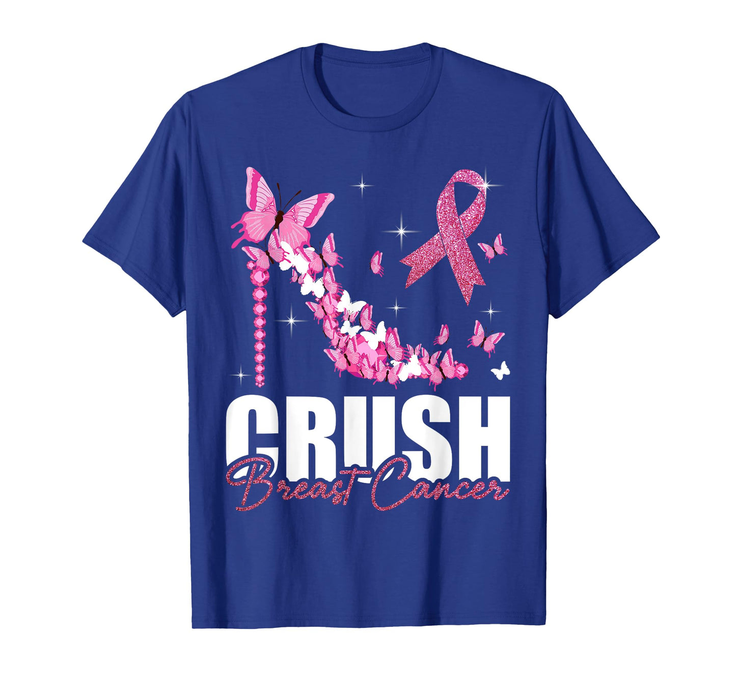 Crush Breast Cancer Ribbon Butterfly Breast Cancer Awareness T-Shirt