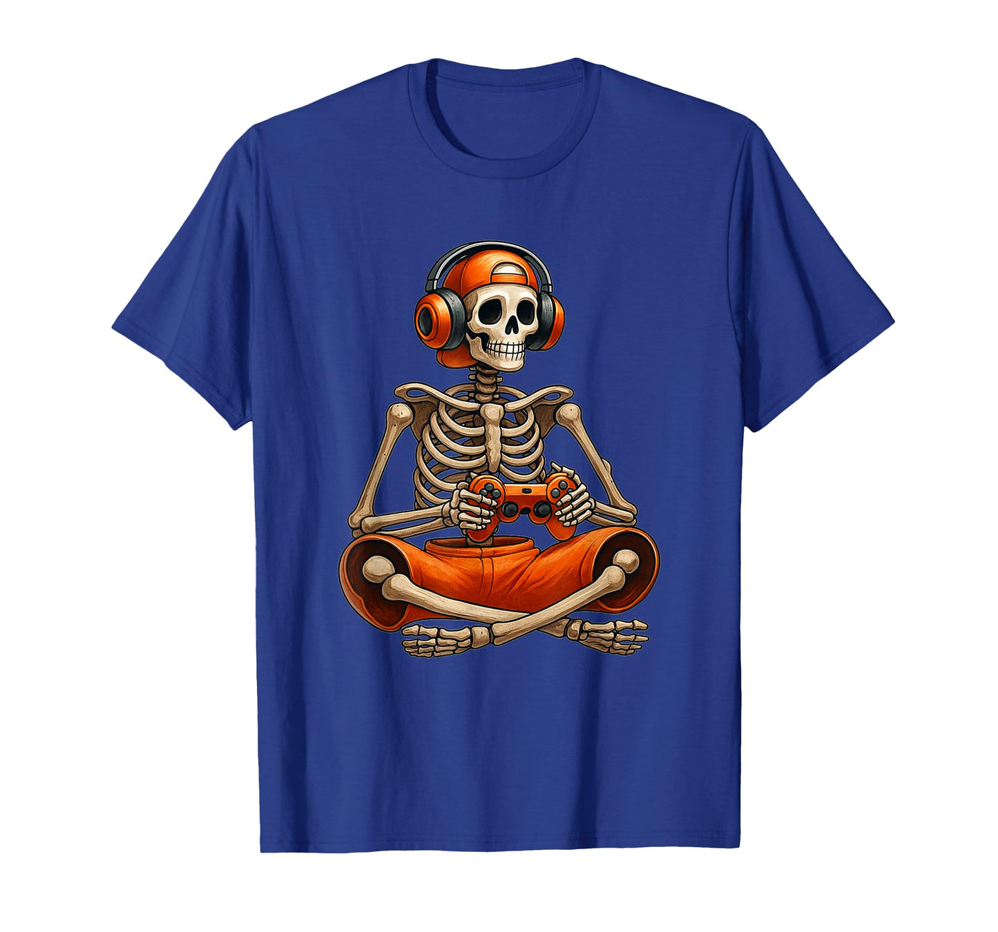 Funny Skeleton Video Game Halloween Gaming Gamer Boys Men T-Shirt