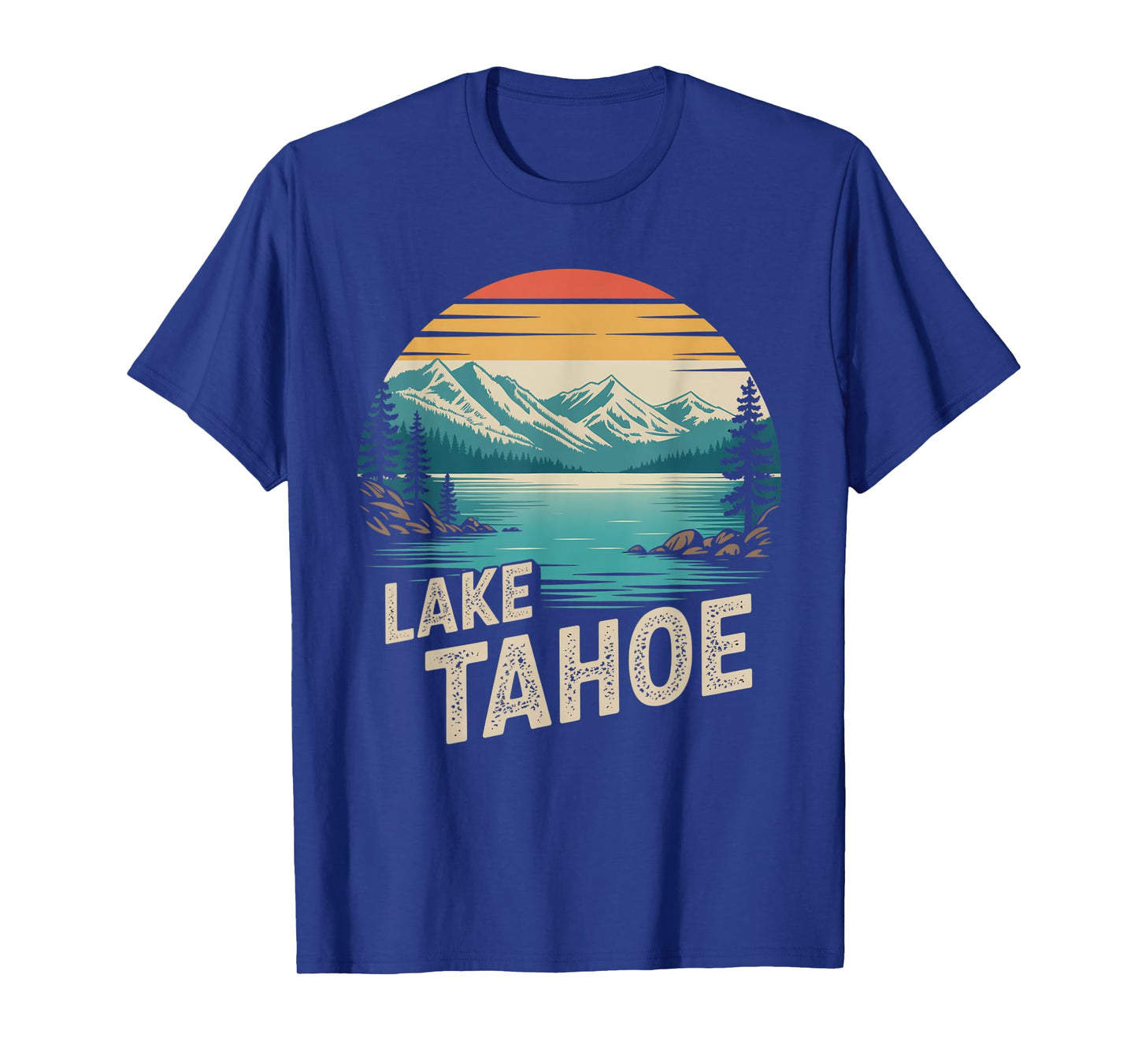 Lake Tahoe Sunset Retro Mountains Retro Vintage T-Shirt