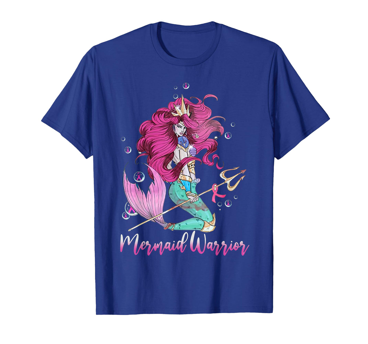 Breast Cancer Mermaid Warrior Mermaid Warrior Breast Cancer T-Shirt