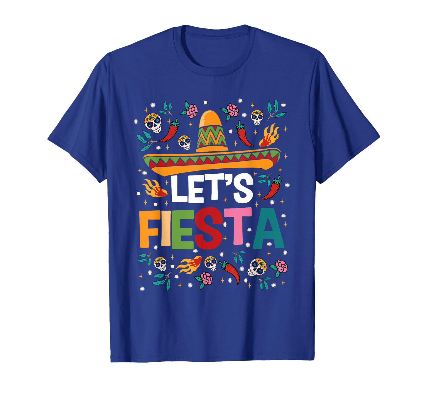 Let's Fiesta Cinco De Mayo Mexican Theme Party Guitar Lover T-Shirt