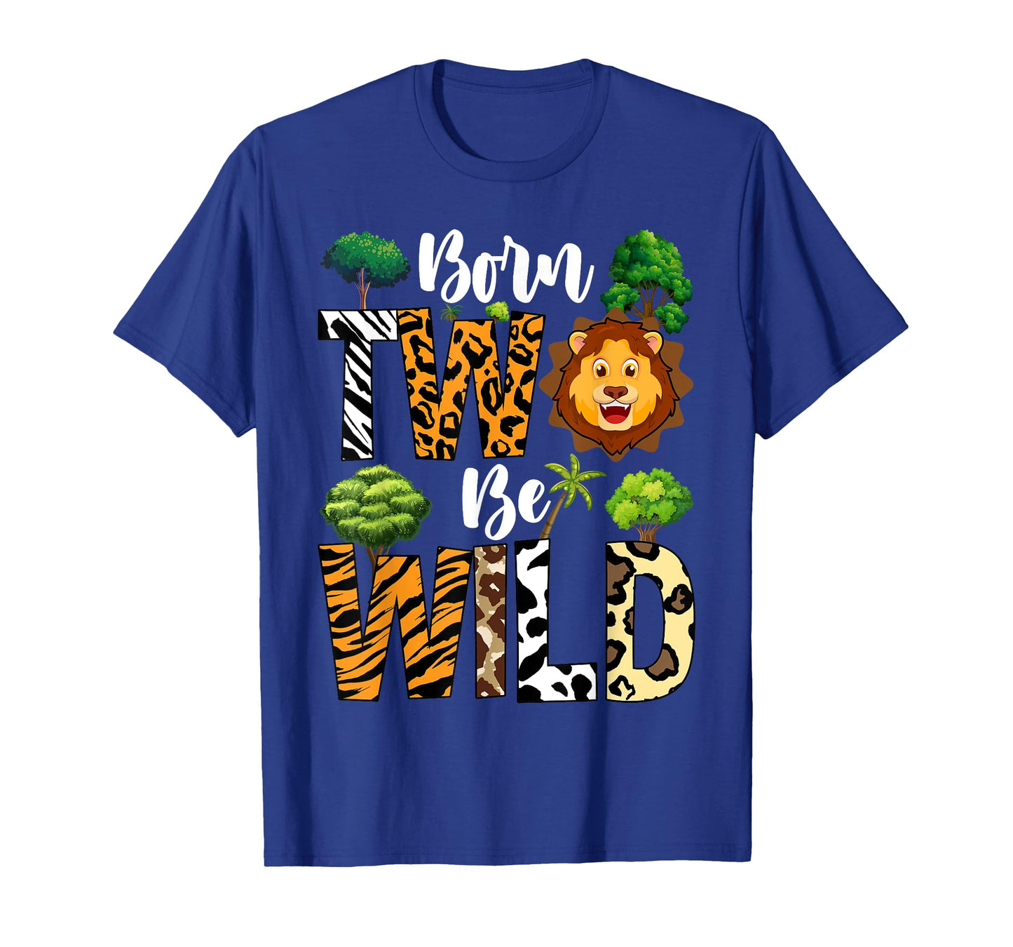 Kids Born 2 Wild Birthday Decorations Girl Boy Baby Lion T-Shirt