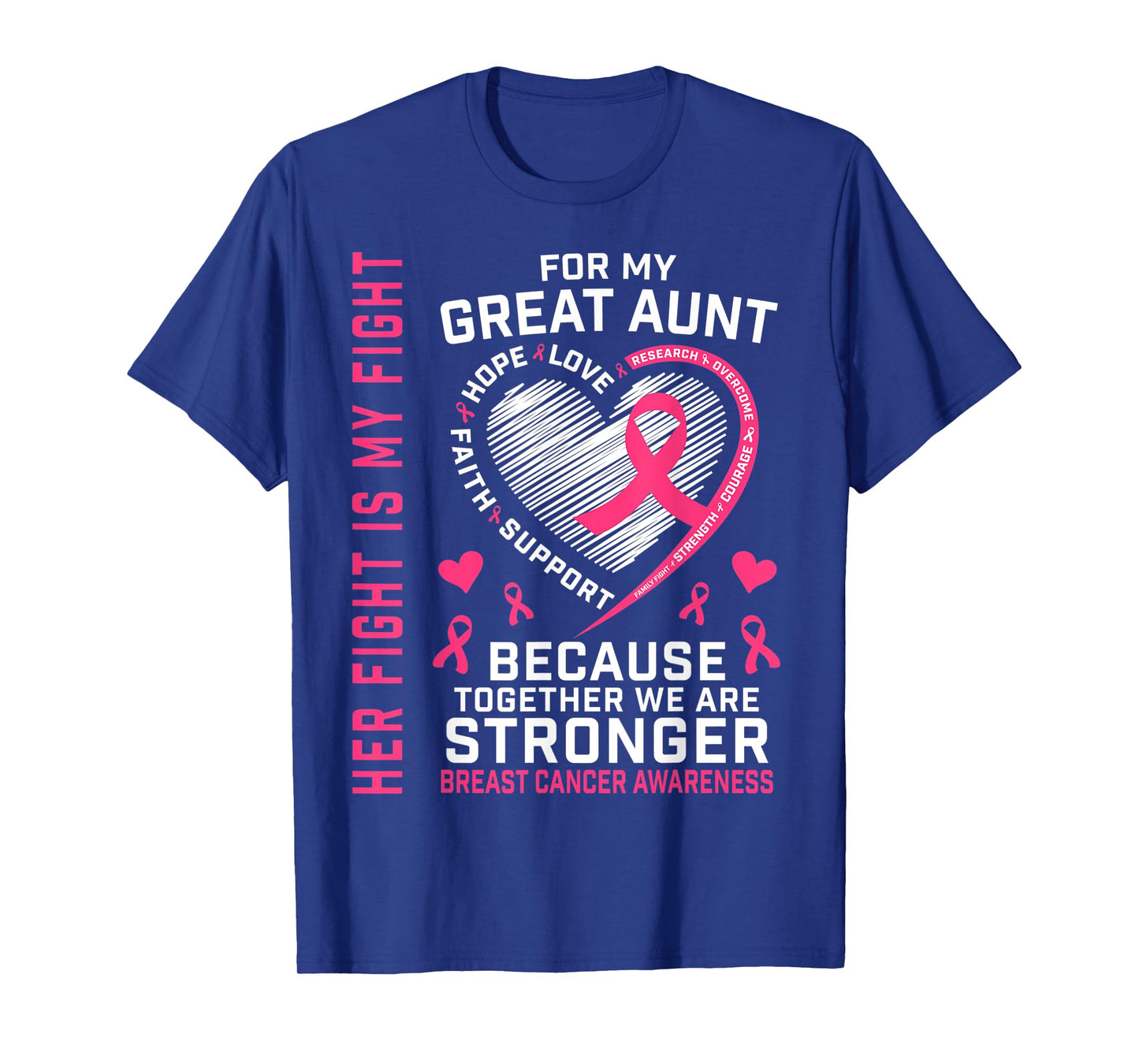 Pink Great Aunt Breast Cancer Awareness Family Fight Support T-Shirt