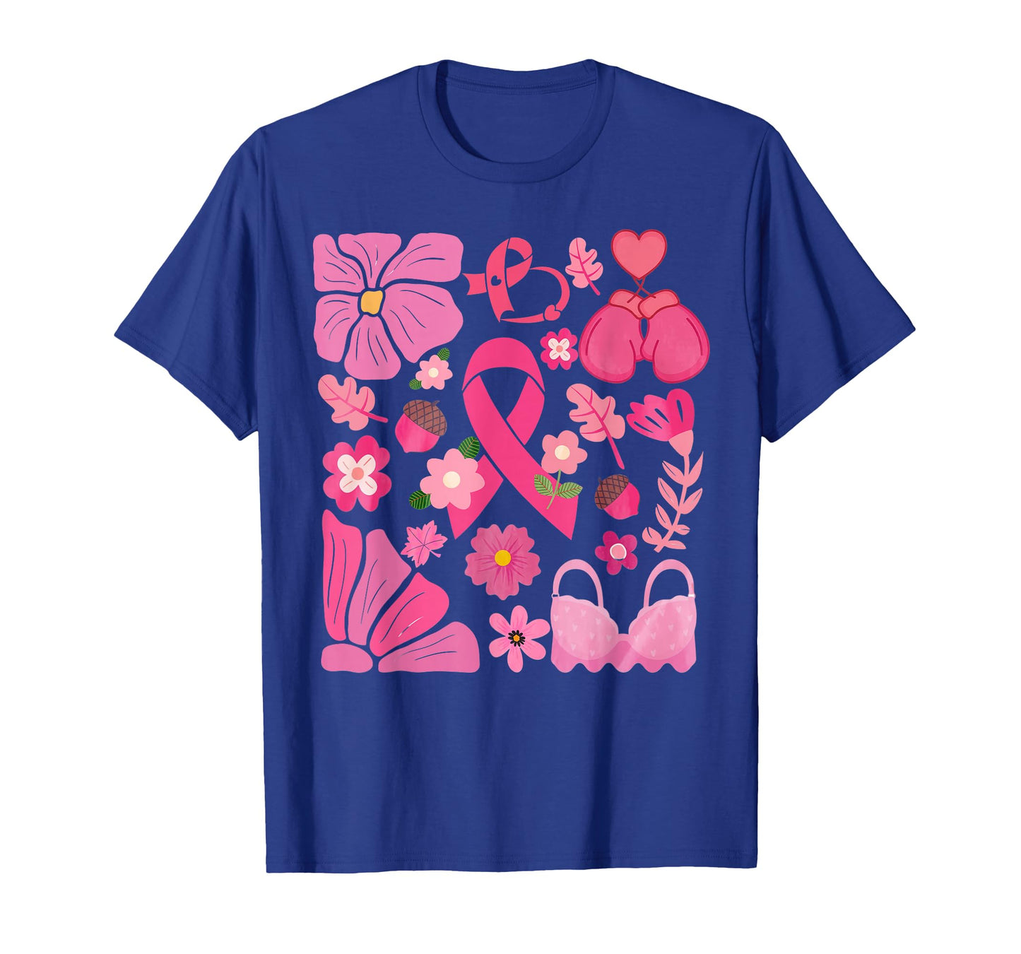 Boho Floral Breast Cancer Awareness We Wear Pink T-Shirt
