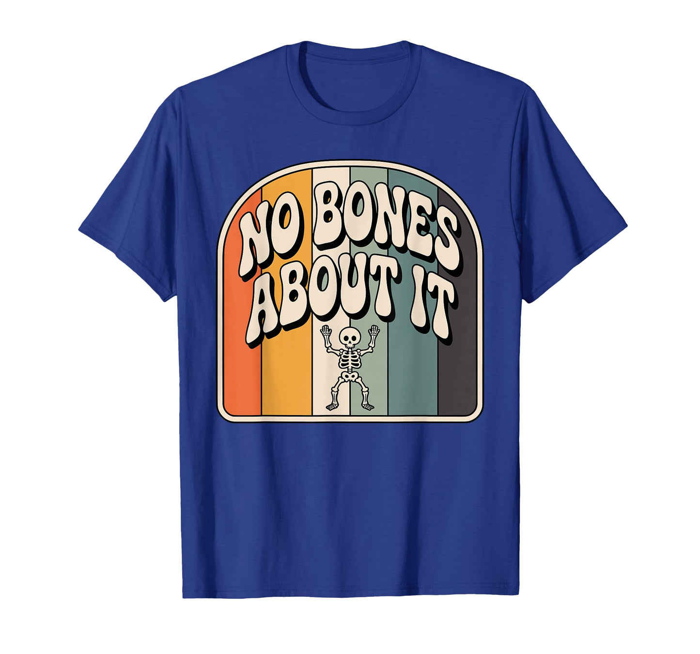 No Bones About It Retro Striped Skeleton T-Shirt