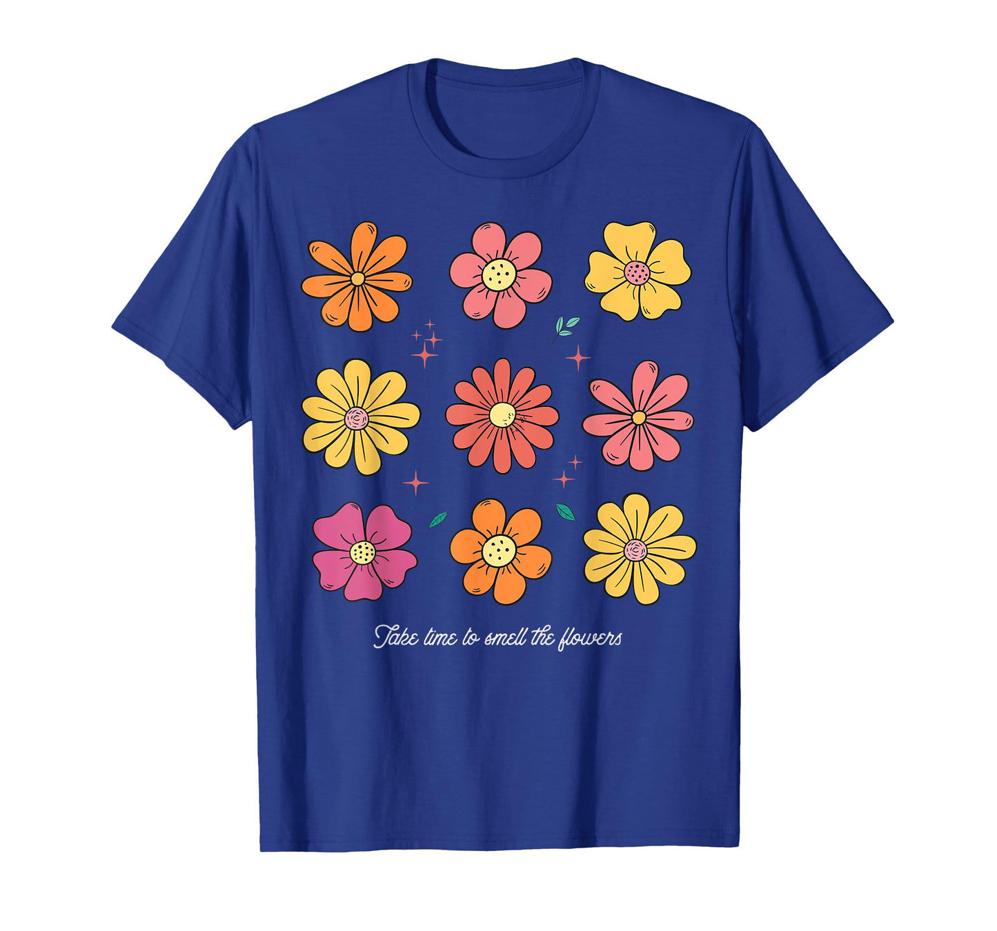 Summer FLoral Tee Take time to smell the flowers Boho Flower Men Women Kids T-Shirt