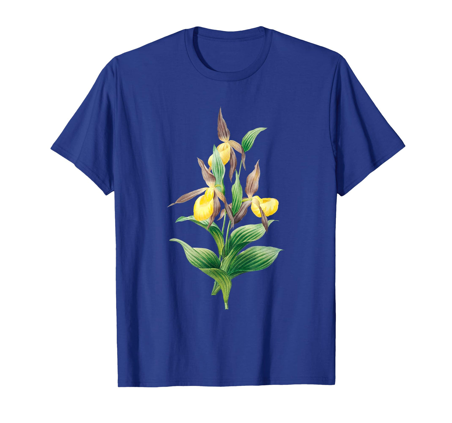 Vintage Yellow Lady's Slipper Orchid Flower Plant Lovers T-Shirt