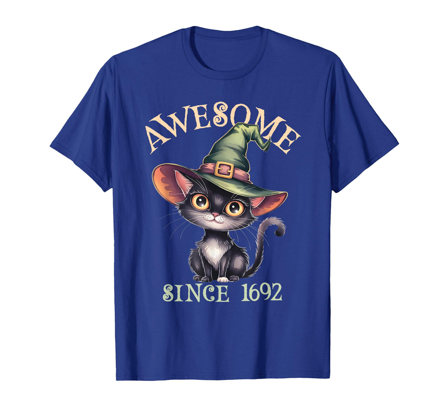 Funny Awesome Cat Witch Since 1692 Town Wicca Team Witches T-Shirt