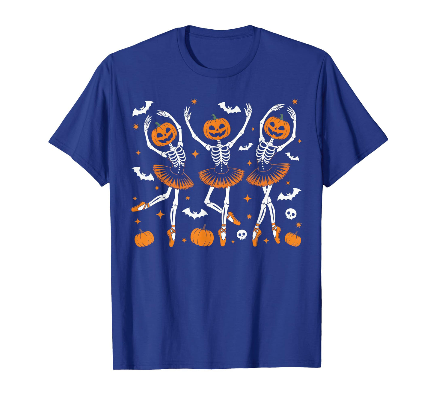 Ballet Pumpkin Skeleton Scary Halloween Men Women Boys Girl T-Shirt