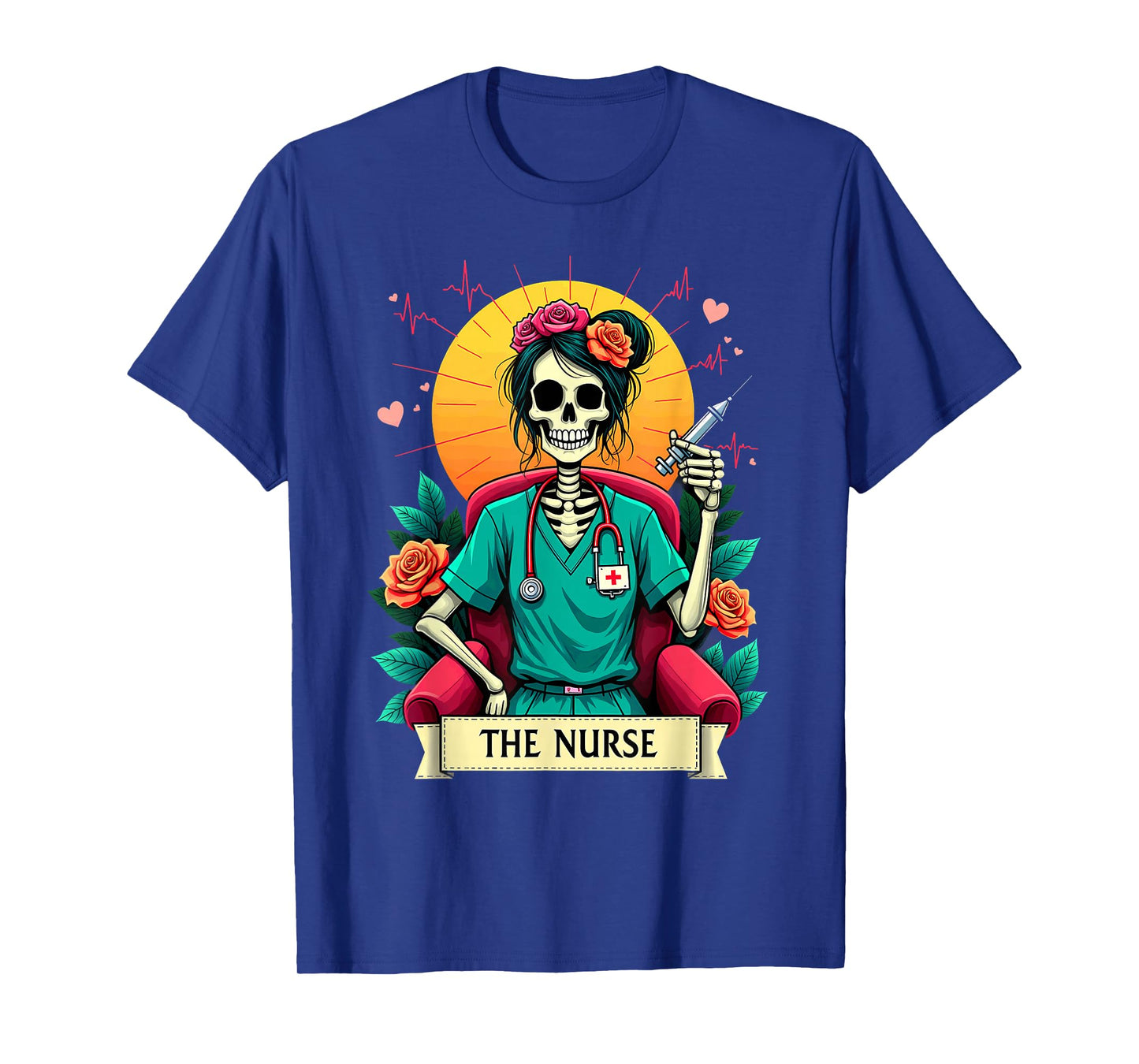 Gothic Tarot Card Nursing Skeleton The Nurse T-Shirt