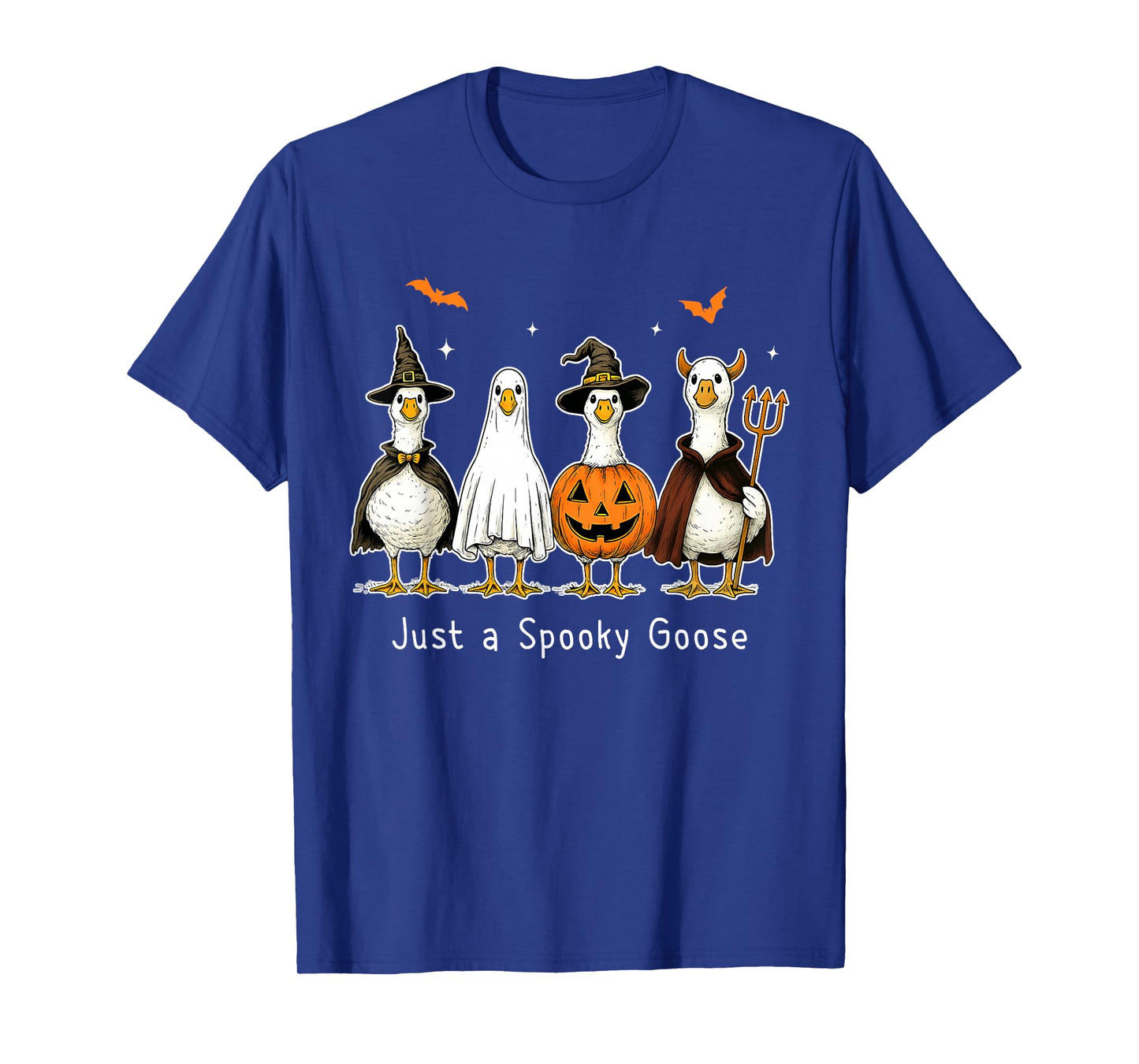Just a Spooky Goose Design - Funny Halloween Skeleton Goose T-Shirt