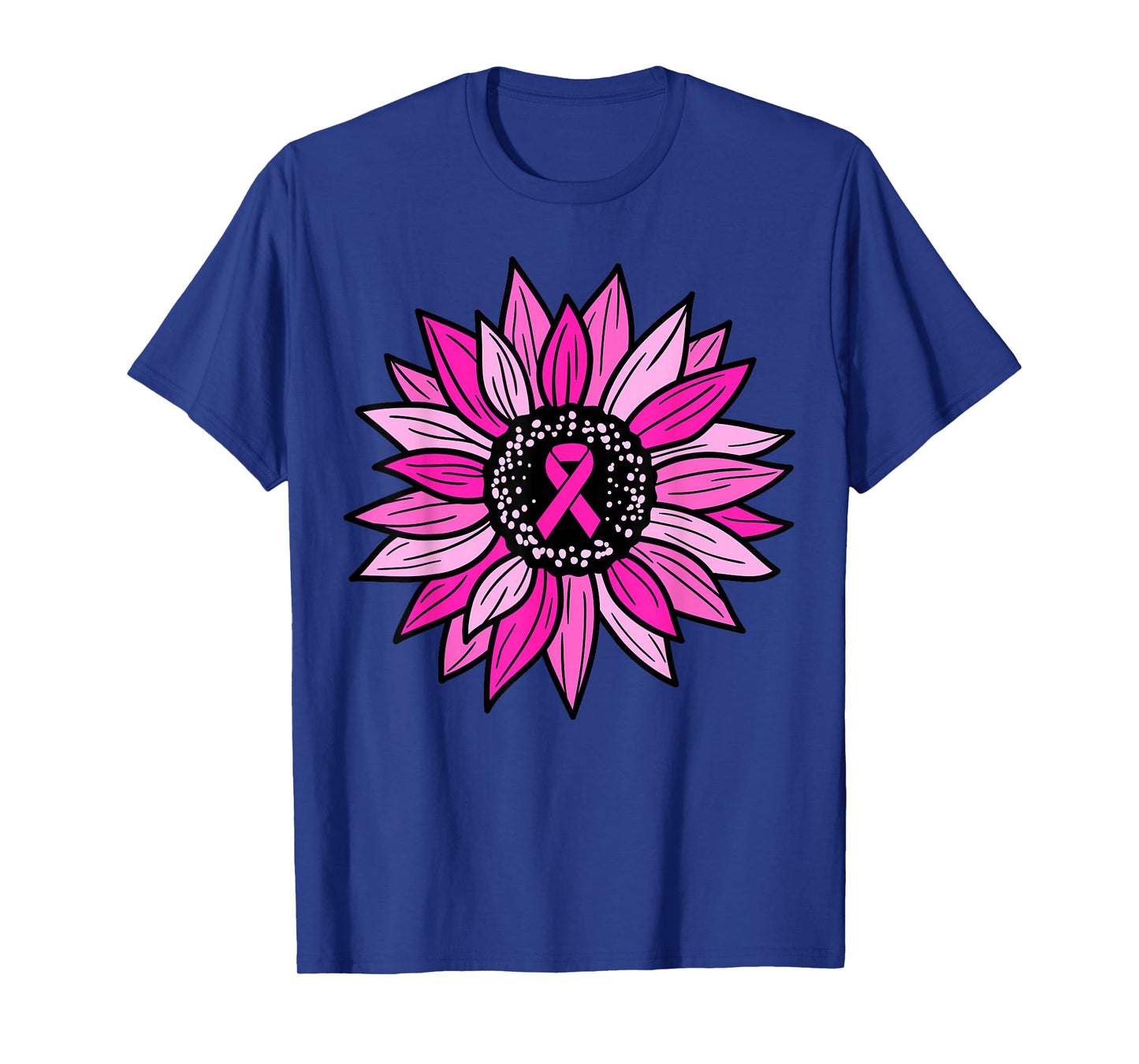 Pink Ribbon Sunflower Breast Cancer Awareness Women Kids T-Shirt