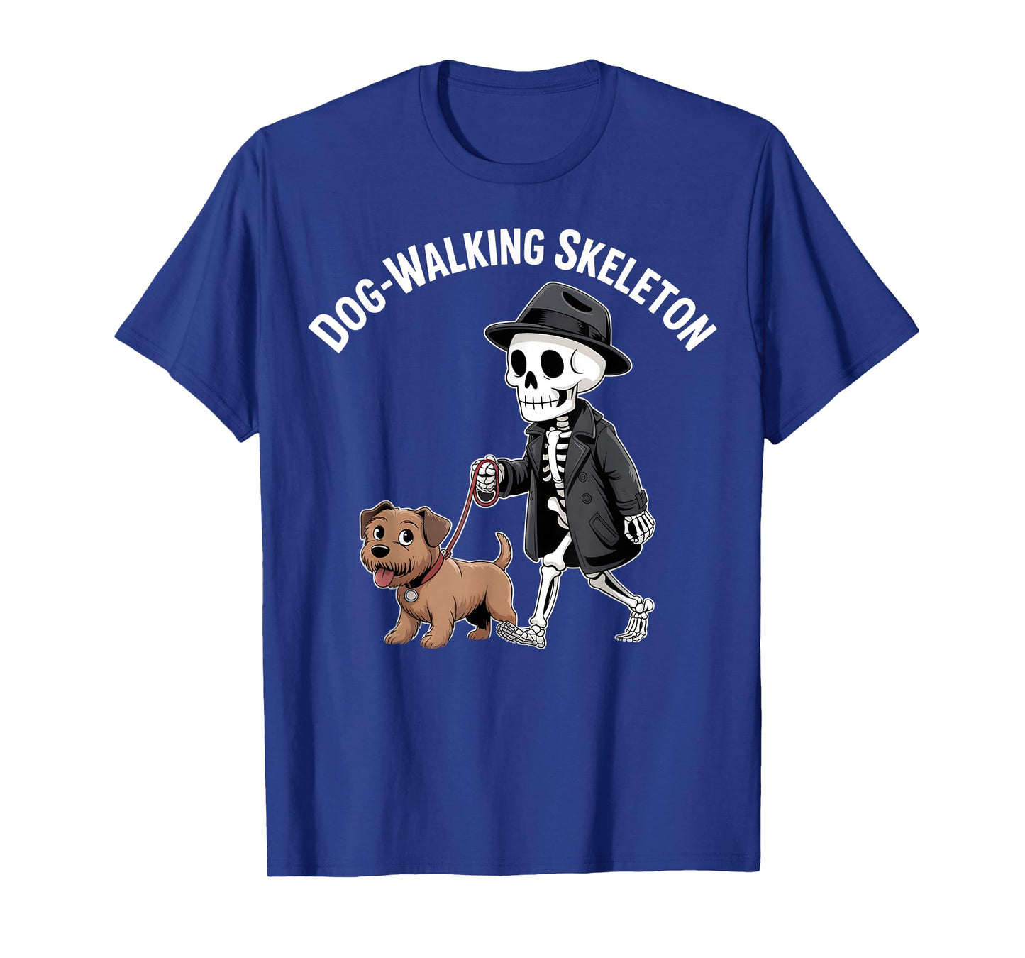 Dog-Walking Skeleton Funny Grim Reaper Pet Humor T-Shirt