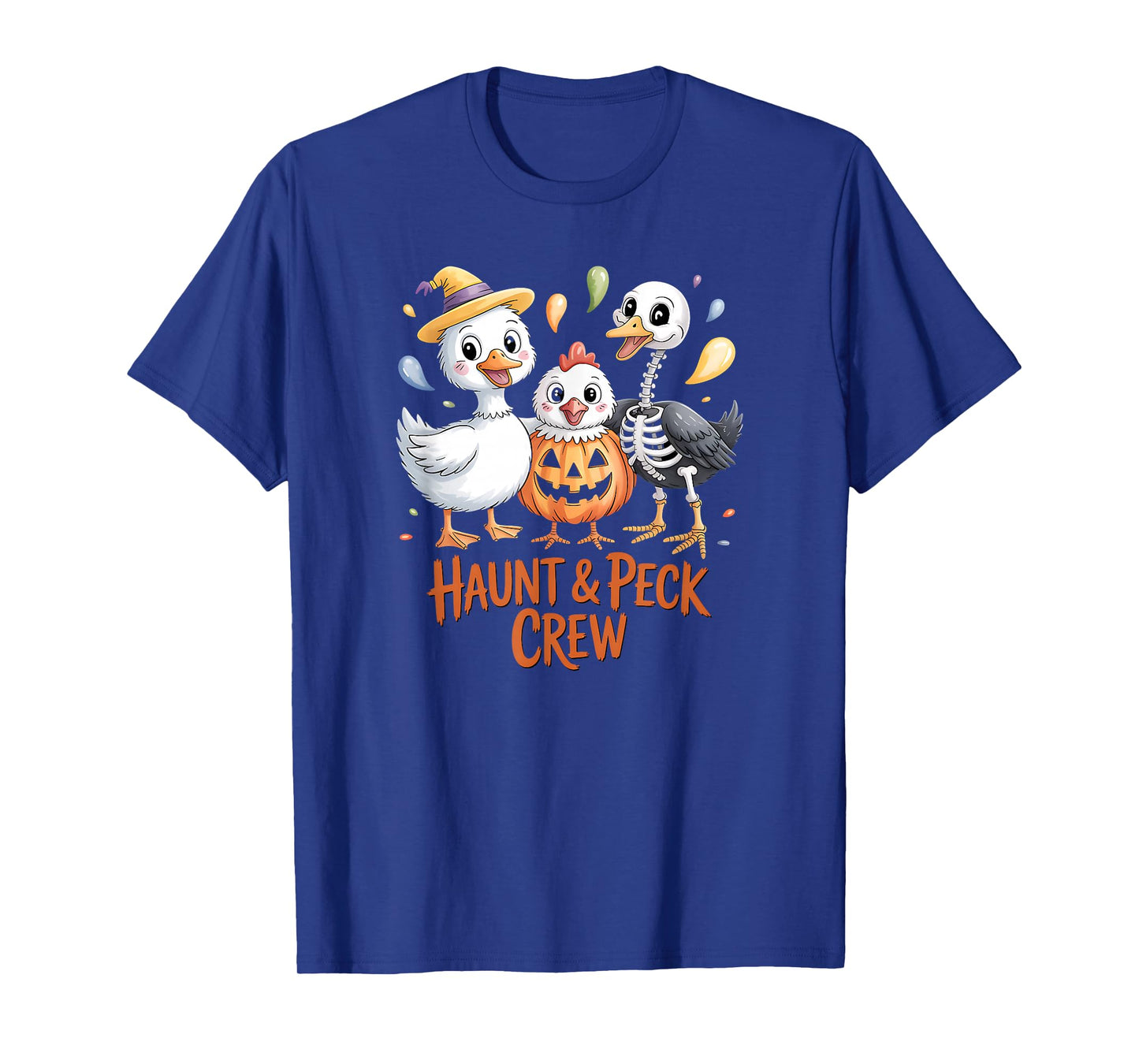 Haunt and Peck Crew Duck a Goose and Chicken Halloween T-Shirt