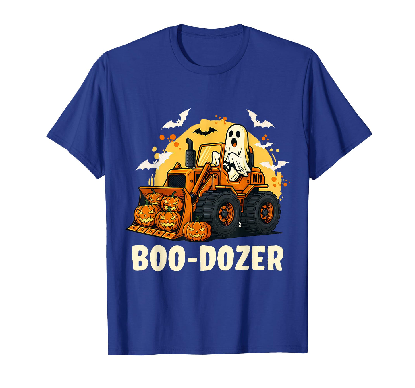 Bulldozer Halloween Boo Dozer Truck Ghost Spooky Boy Kid Men T-Shirt
